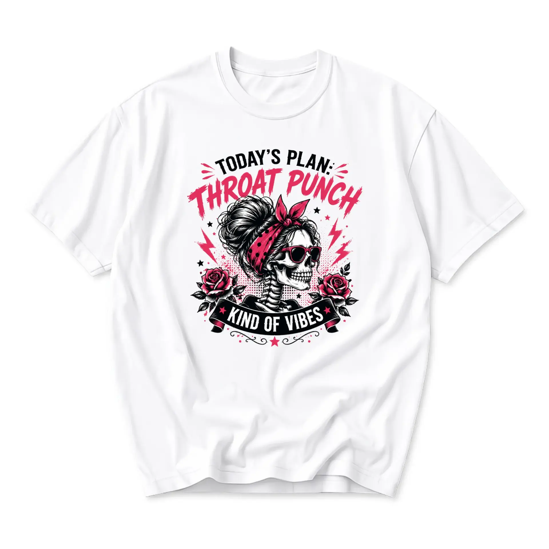 Funny Shirt Today's Plan Throat Punch Kind of Vibes Graphic Tee Unisex Casual Apparel for Everyday Comfort and Style
