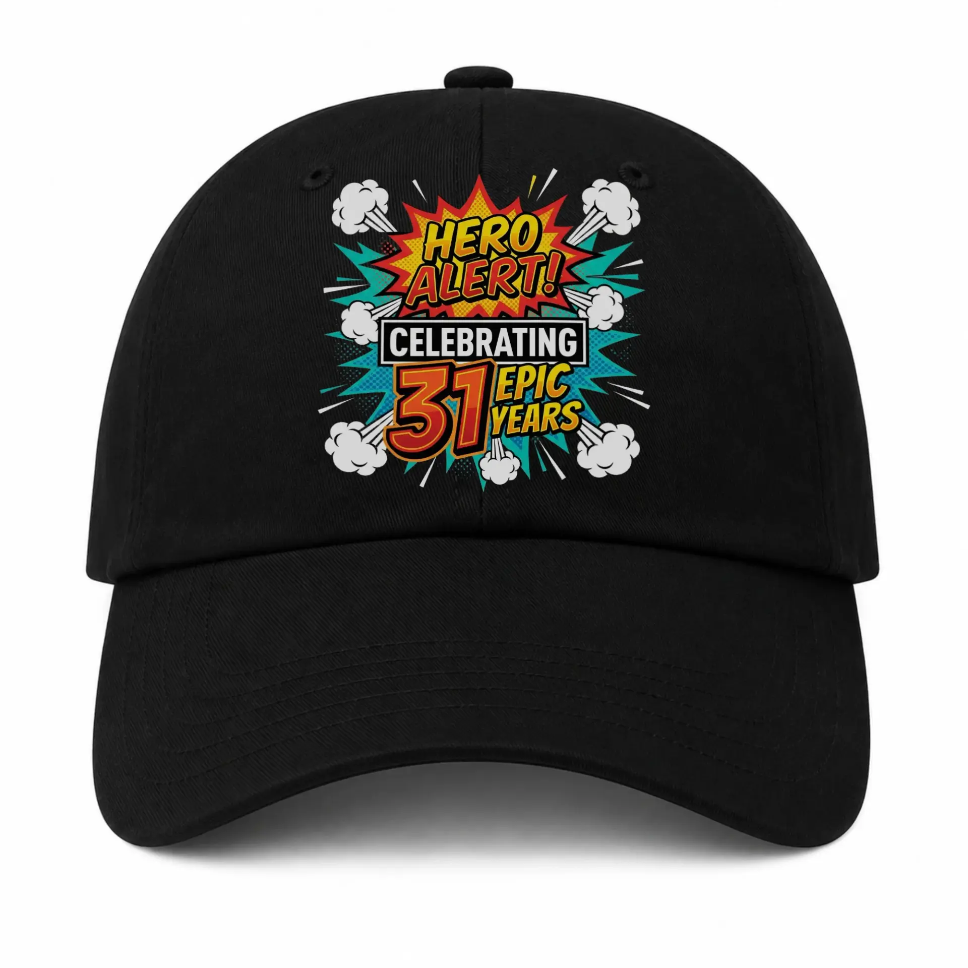 Baseball Cap Hero Alert Comic Graphic Embroidered Thirty One Years Old
