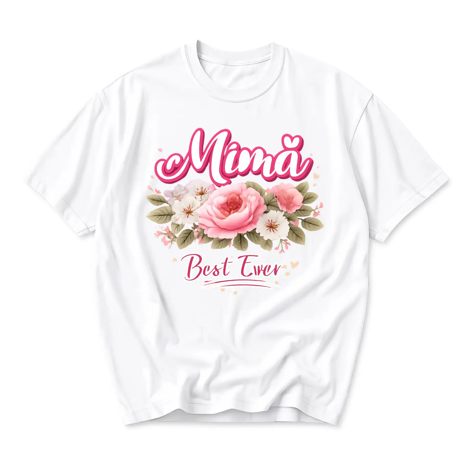 Graphic Tee Mima Best Ever Floral Print Unisex Crew Neck Shirt for Casual
