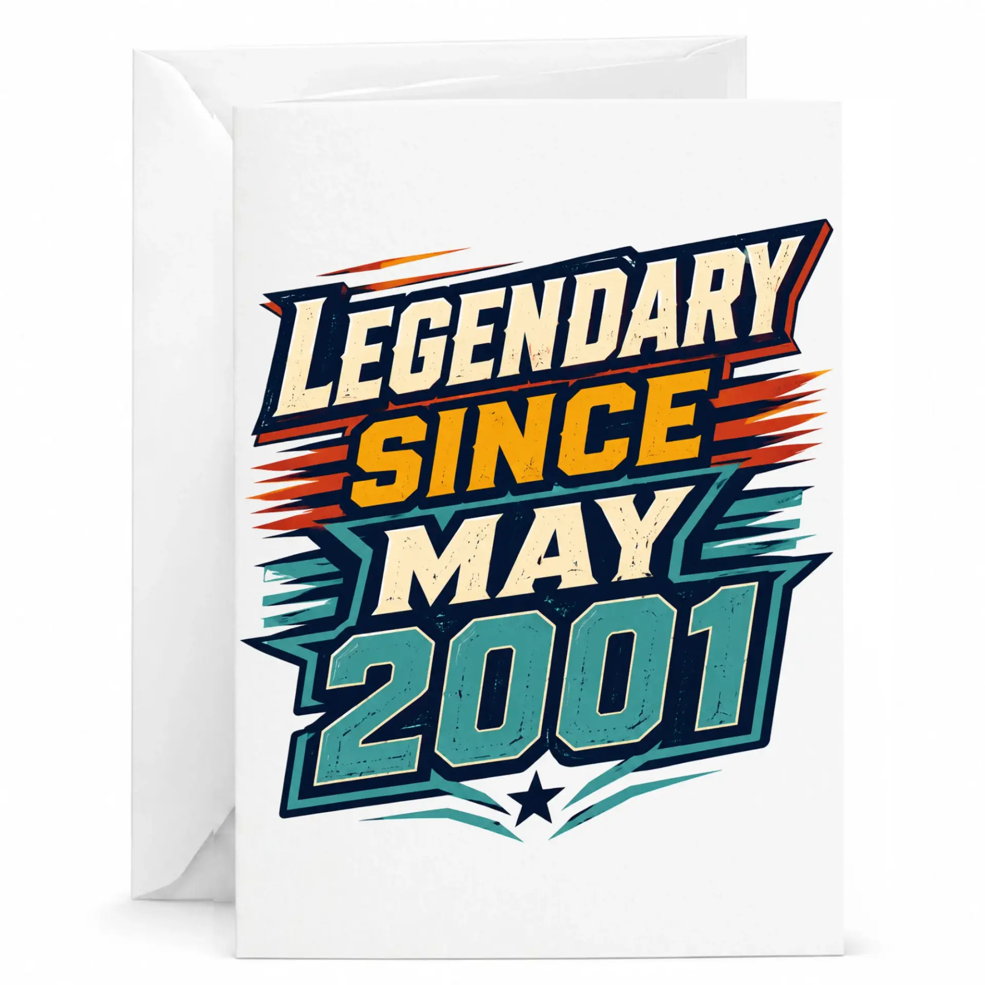 Birthday Card Legendary Since May 2001 Vintage Style Greeting Card for Milestone Celebration and Anniversary Events