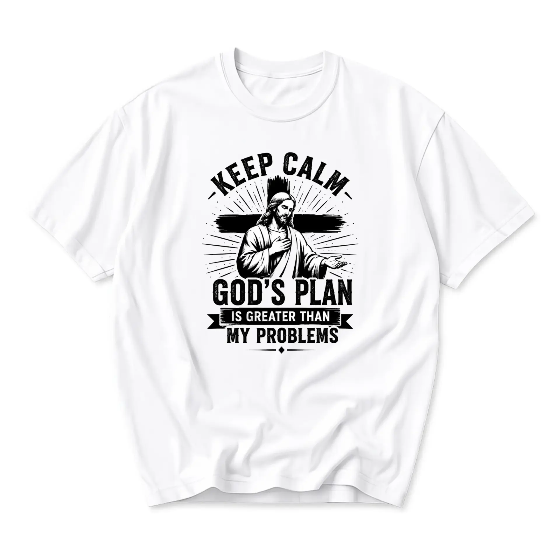 Graphic Tee Religious Inspirational Quote Short Sleeve Unisex Cotton Shirt for Casual Everyday Wear and Faith Expression