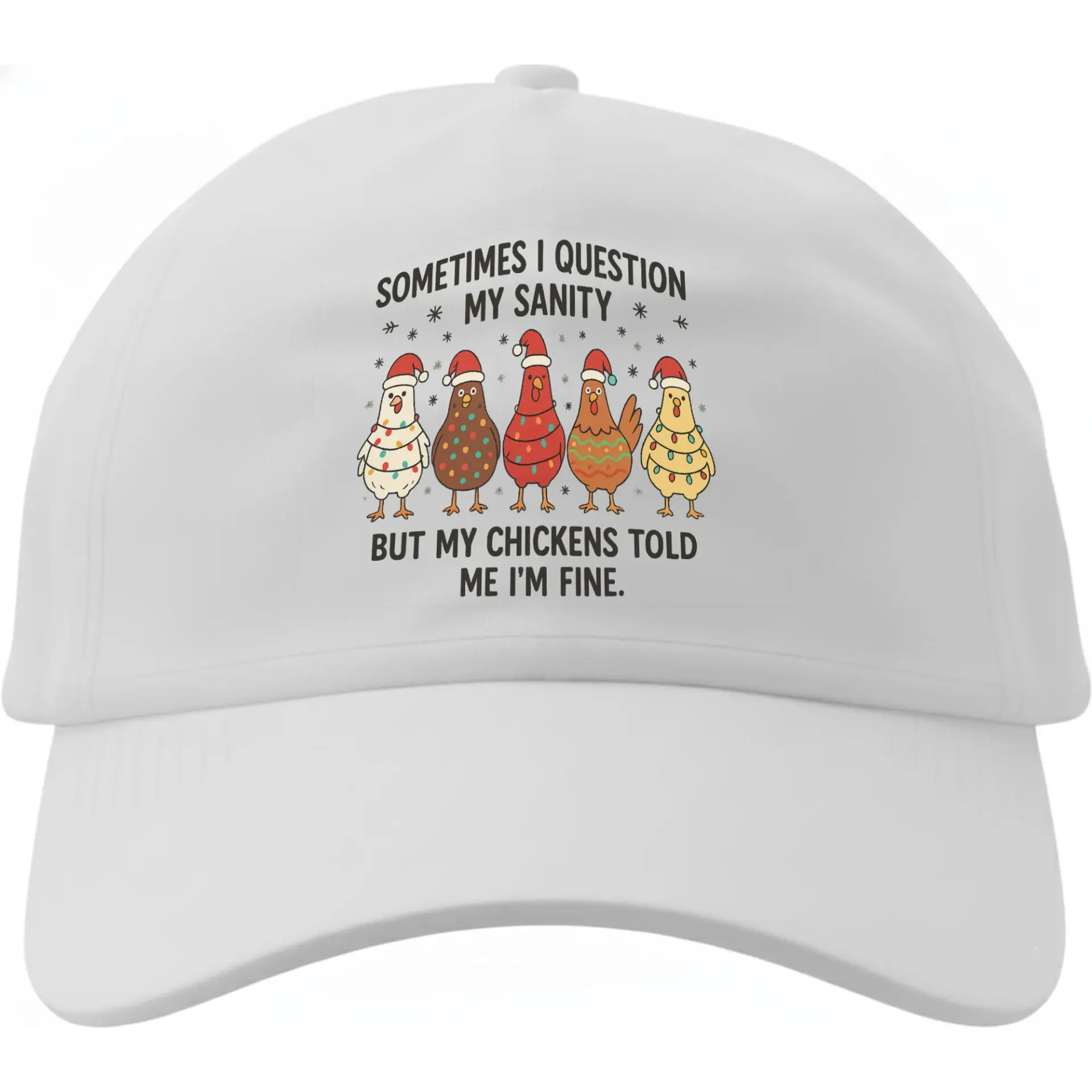 Dad Hat Funny Chicken Lover Gift Baseball Cap with Festive Farm Animal Graphic and Humorous Quote Design for Adults