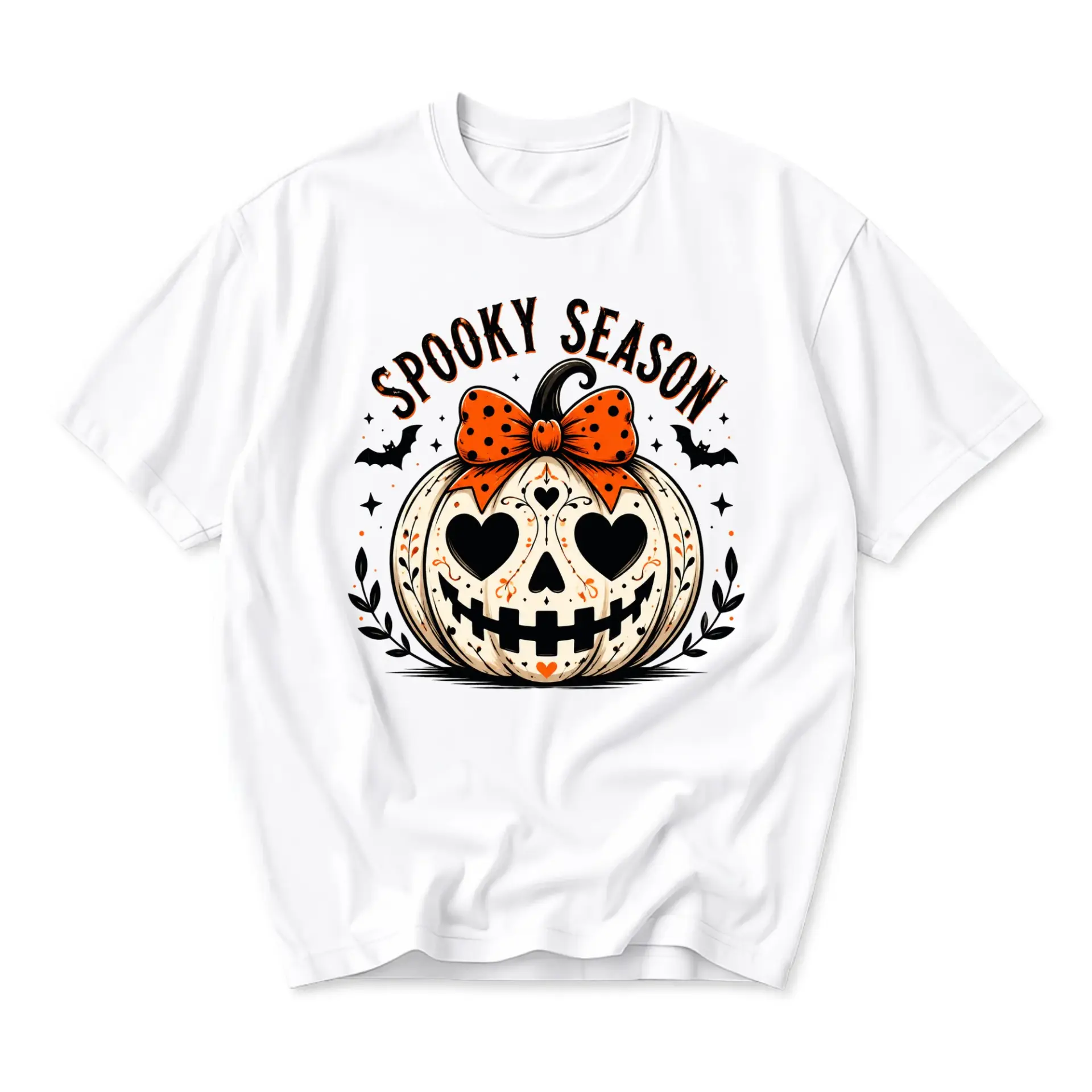 Graphic Tee Spooky Season Pumpkin Shirt Aesthetic Fall Fashion Unisex Casual Crew Neck Comfortable Cotton Blend Top