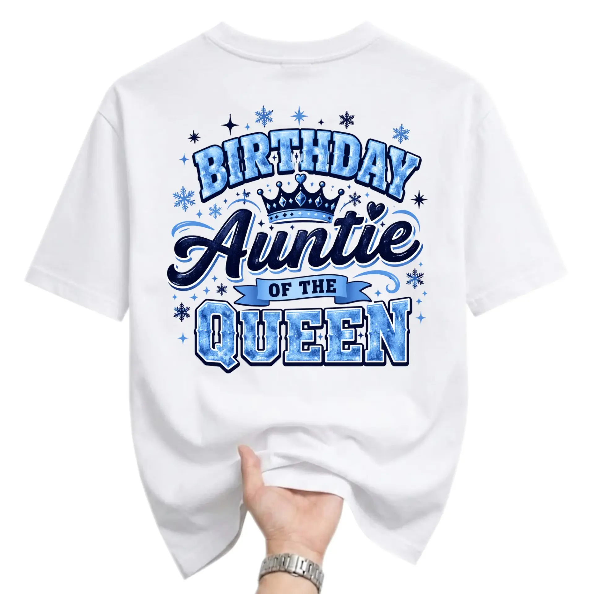 Graphic Tee Birthday Auntie of Shirt Stylish Celebration Apparel for Women Unisex Cotton Crew Neck Top White