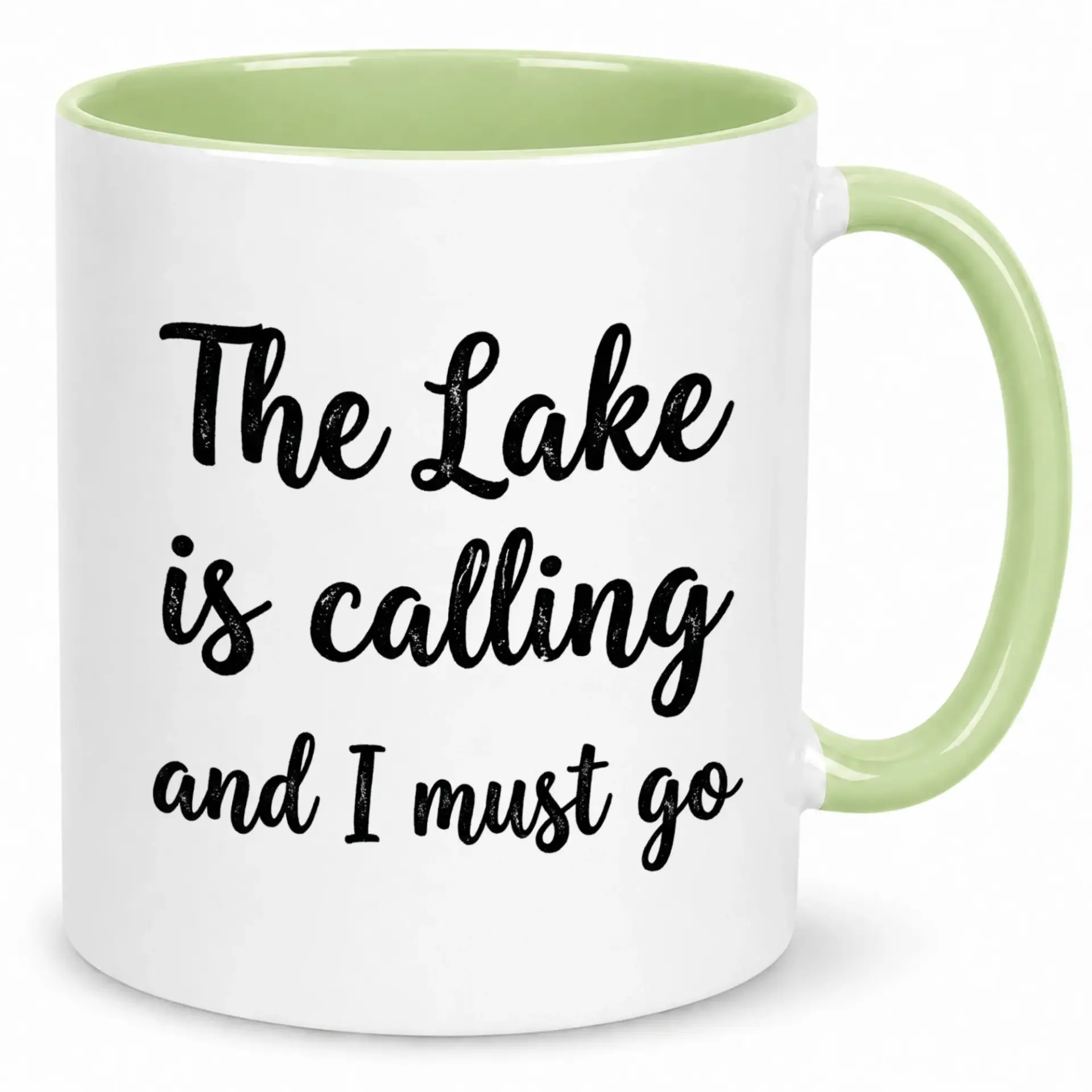 Funny Ceramic Coffee Mug for Lake Lovers, the Lake Is Calling and I Must Go Design, Outdoor Adventure Enthusiast Drinkware, 11 Oz or 15 Oz Capacity
