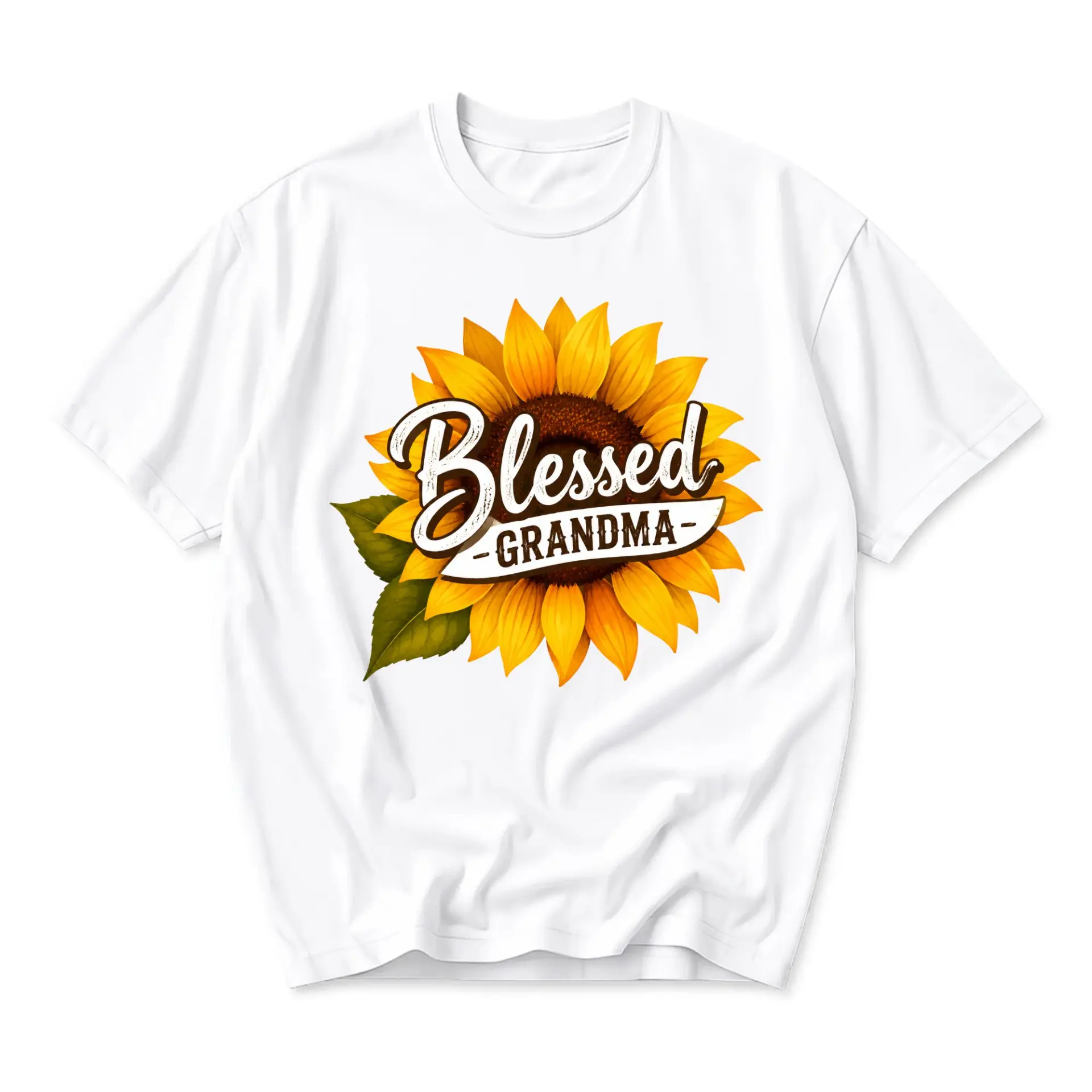 Graphic Tee Blessed Grandma Sunflower Print Unisex T-Shirt Comfortable