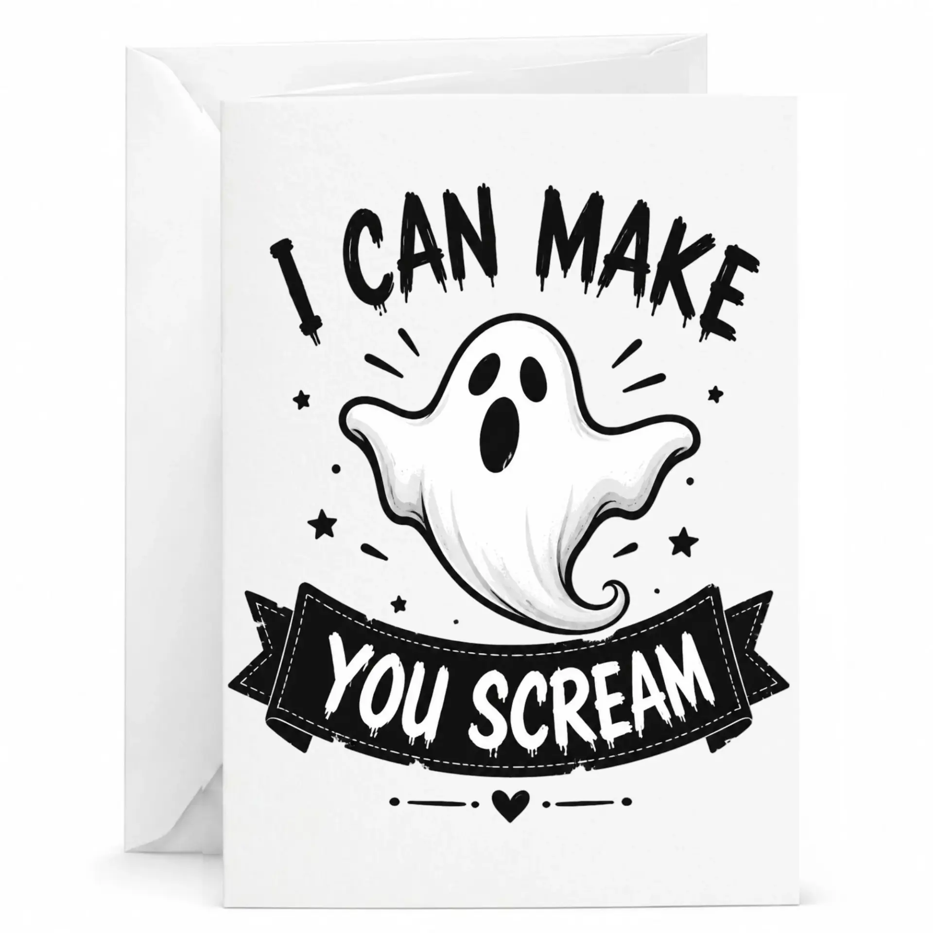 Funny Greeting Card I Can Make You Scream Spooky Halloween Pun Design Note for Friends and Family