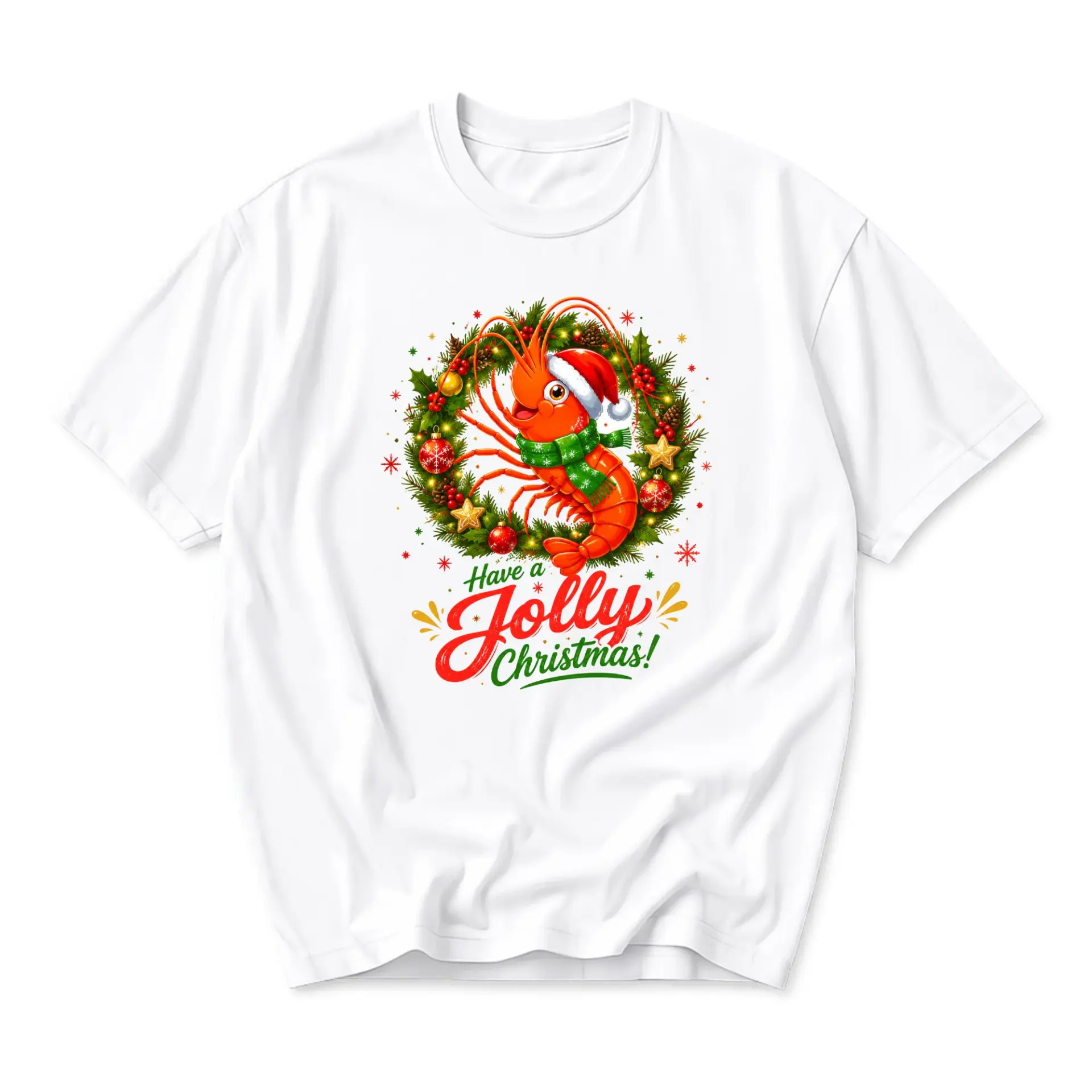 Funny Shirt Have a Shrimp Graphic Tee Holiday Season Apparel Unisex Crew