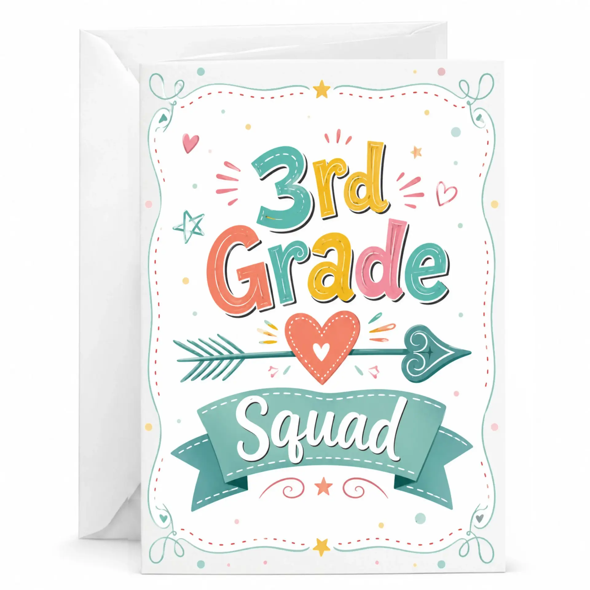 Personalized Greeting Card Third Squad Fun Festive Illustrated Note