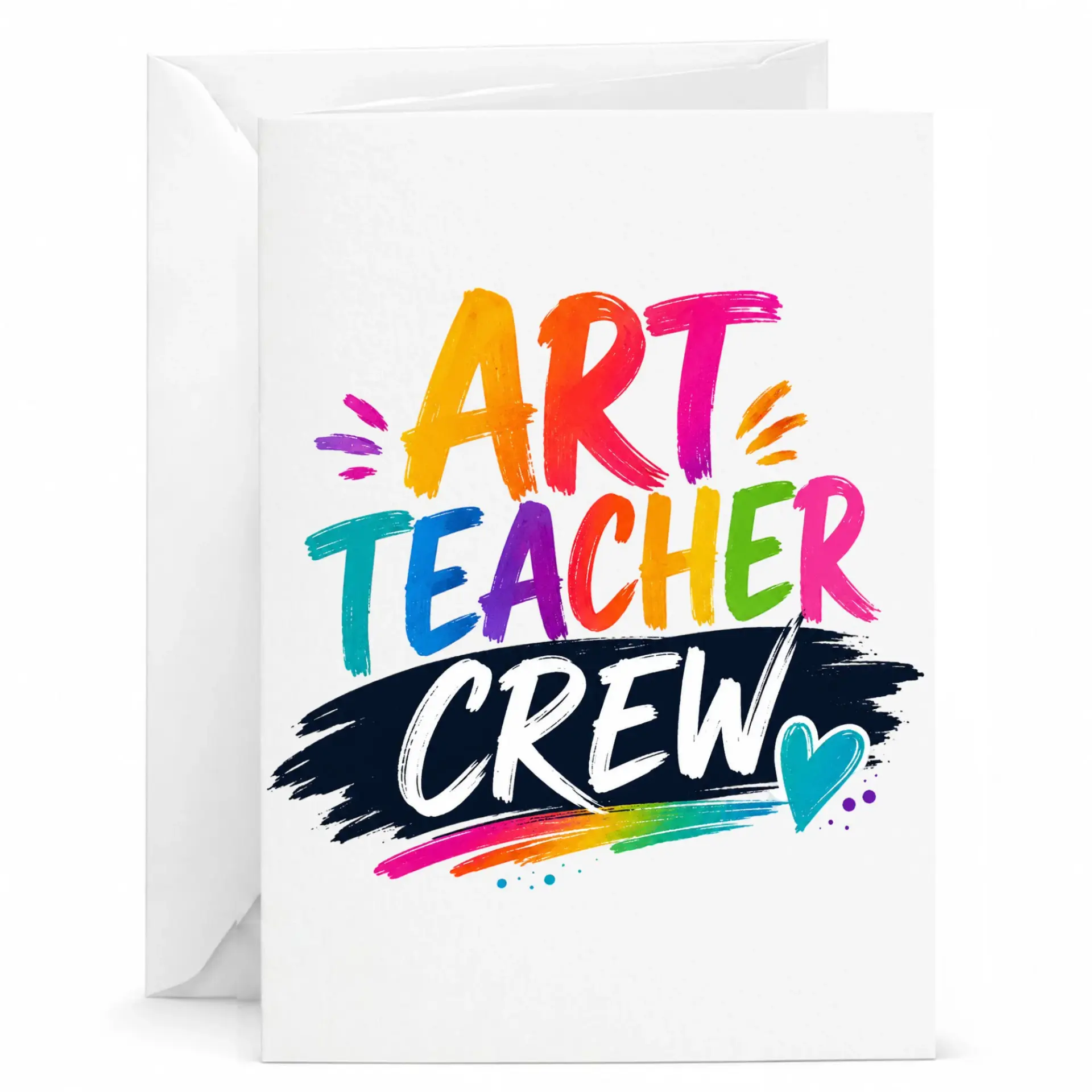Card for Art Teacher with Colorful Creative Design and Artistic Typography Appreciation Occasions