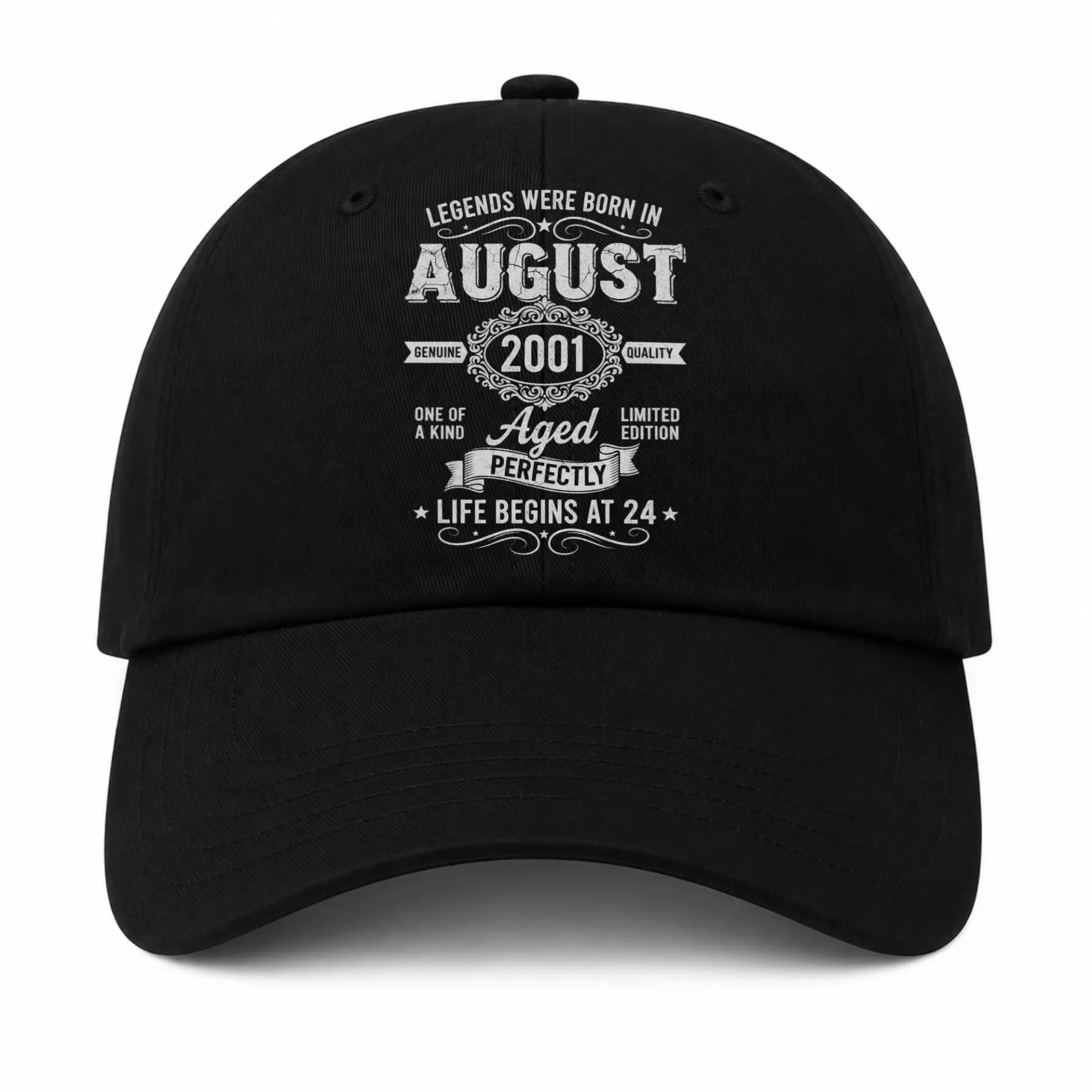 Baseball Cap Legends Born in August 2001 Birthday Gift Hat for Men and Women