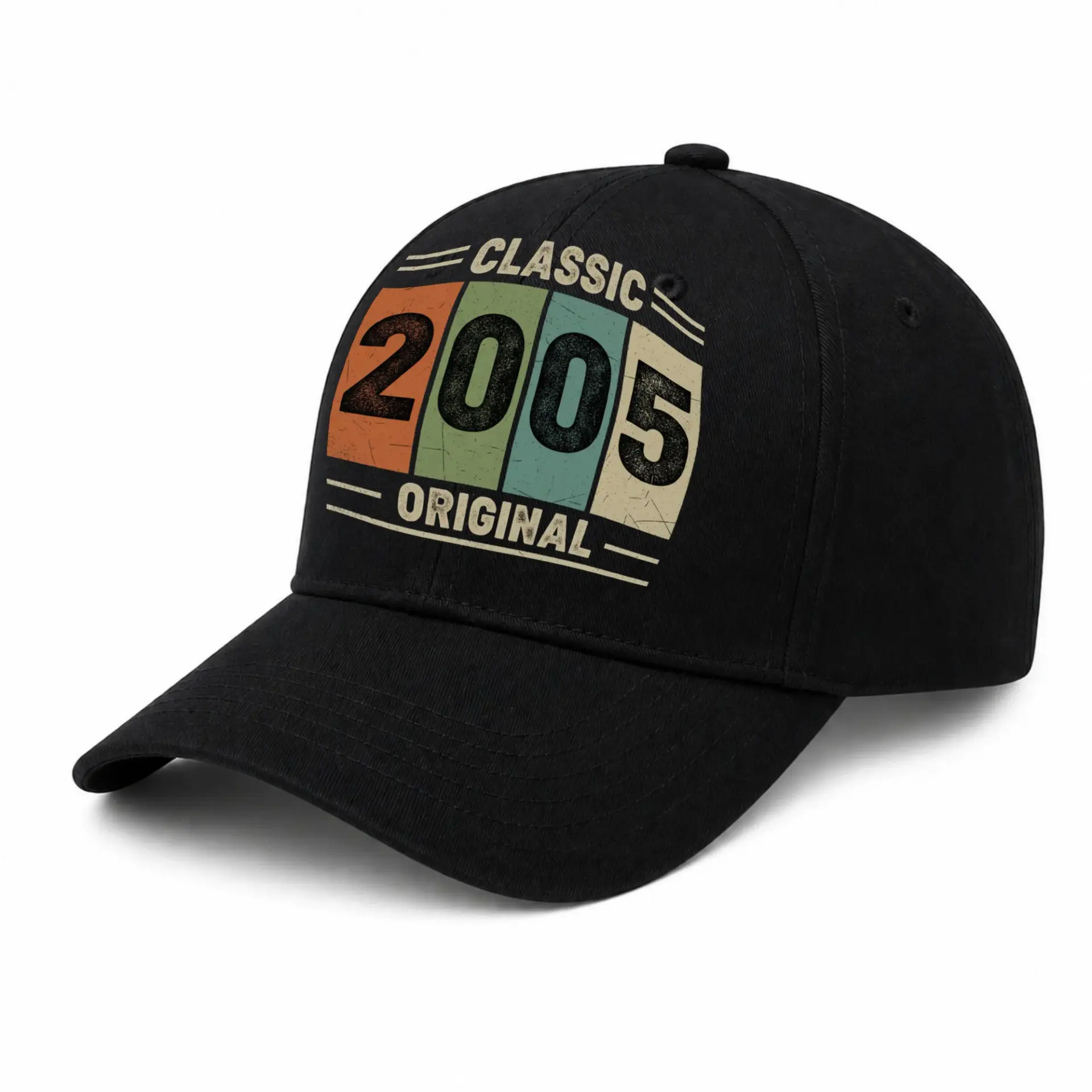 Baseball Cap Featuring a Nostalgic Retro Sunset and Palm Tree Design