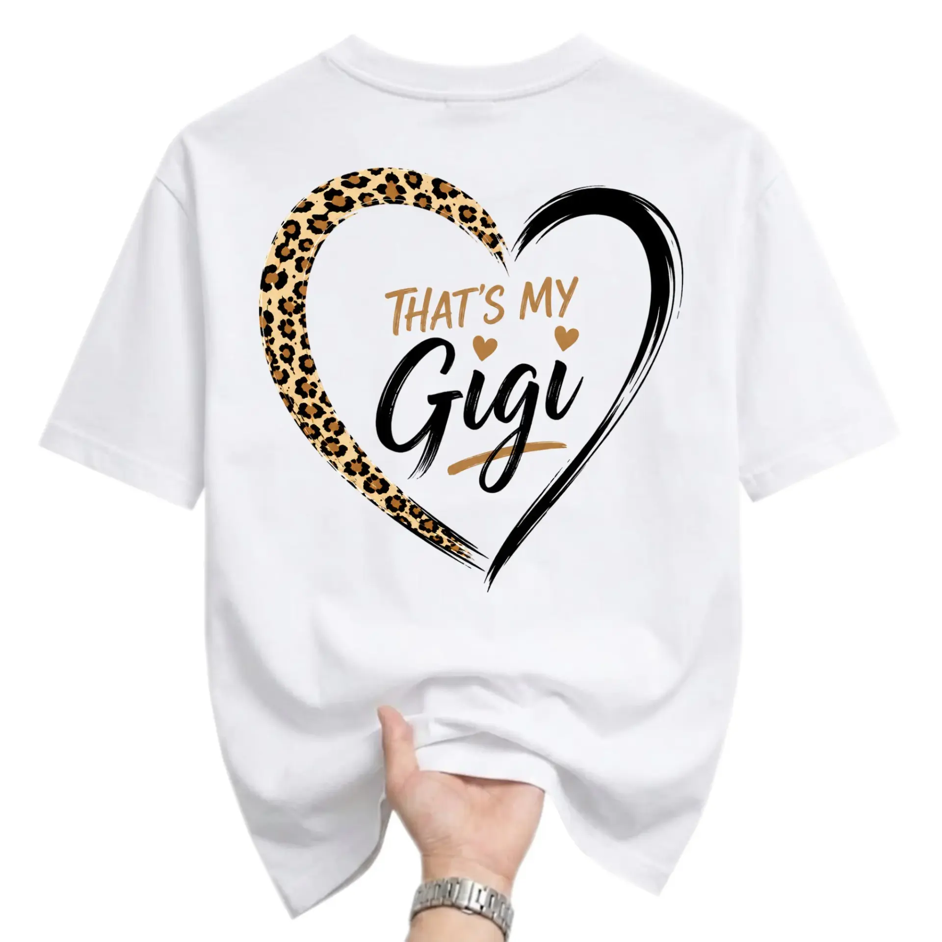 Graphic Tee That's My Gigi Leopard Heart Print Unisex Shirt Casual Everyday