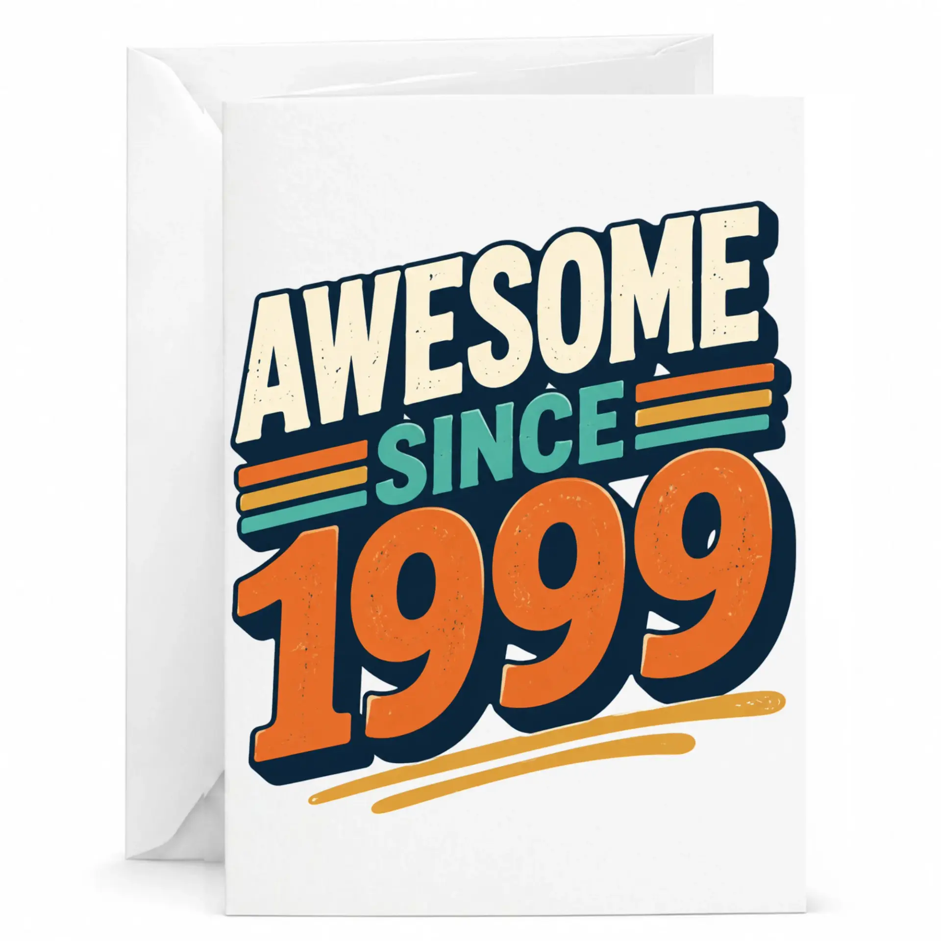Birthday Greeting Card Awesome Since 1999 Vintage Style Design for Milestone Celebration or Anniversary Keepsake