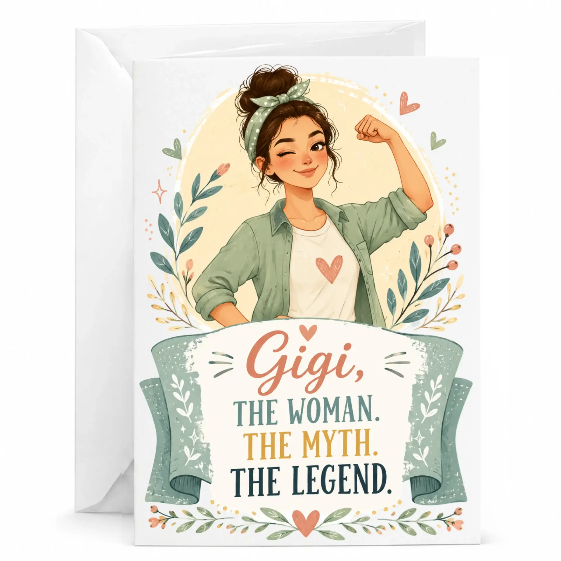 Greeting Card for Gigi Featuring Funny Empowering Illustration and Inspirational Text Special Occasions