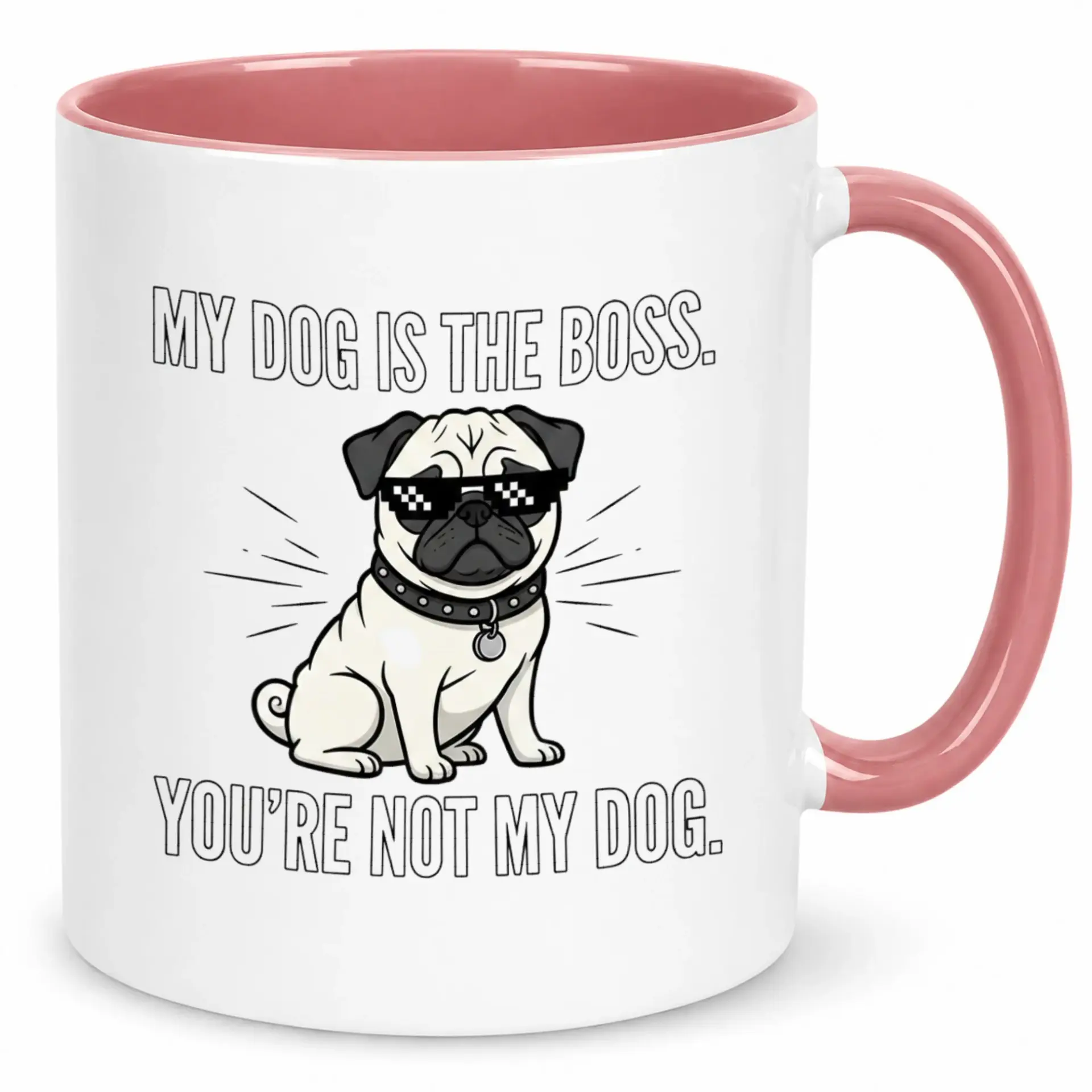 Funny Pug Dog Coffee Mug with Humorous Text Design for Pet Lovers and Owners, Unique Gift Idea Ceramic Cup