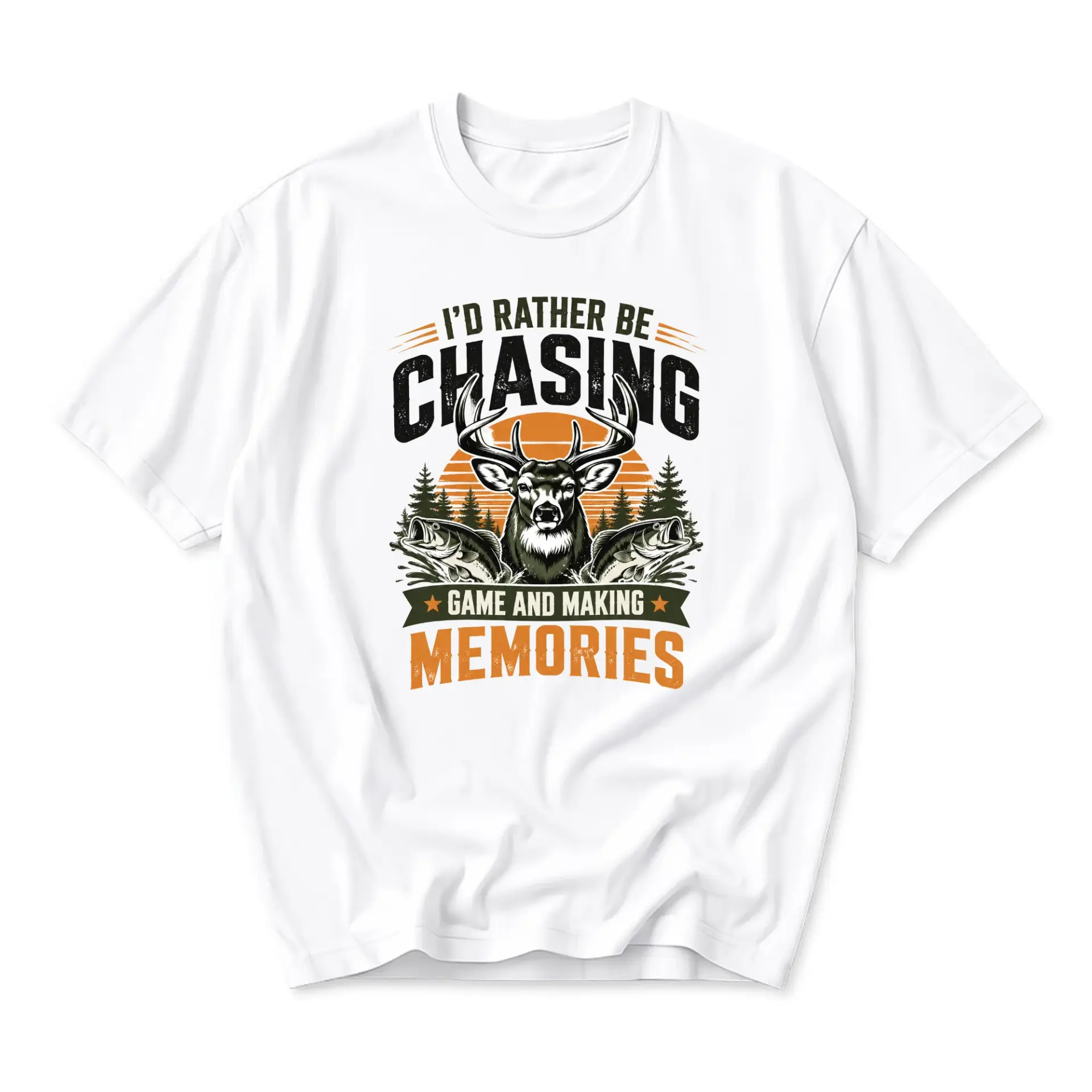 Funny Shirt I'd Rather Be Chasing Game and Making Memories Graphic Printed