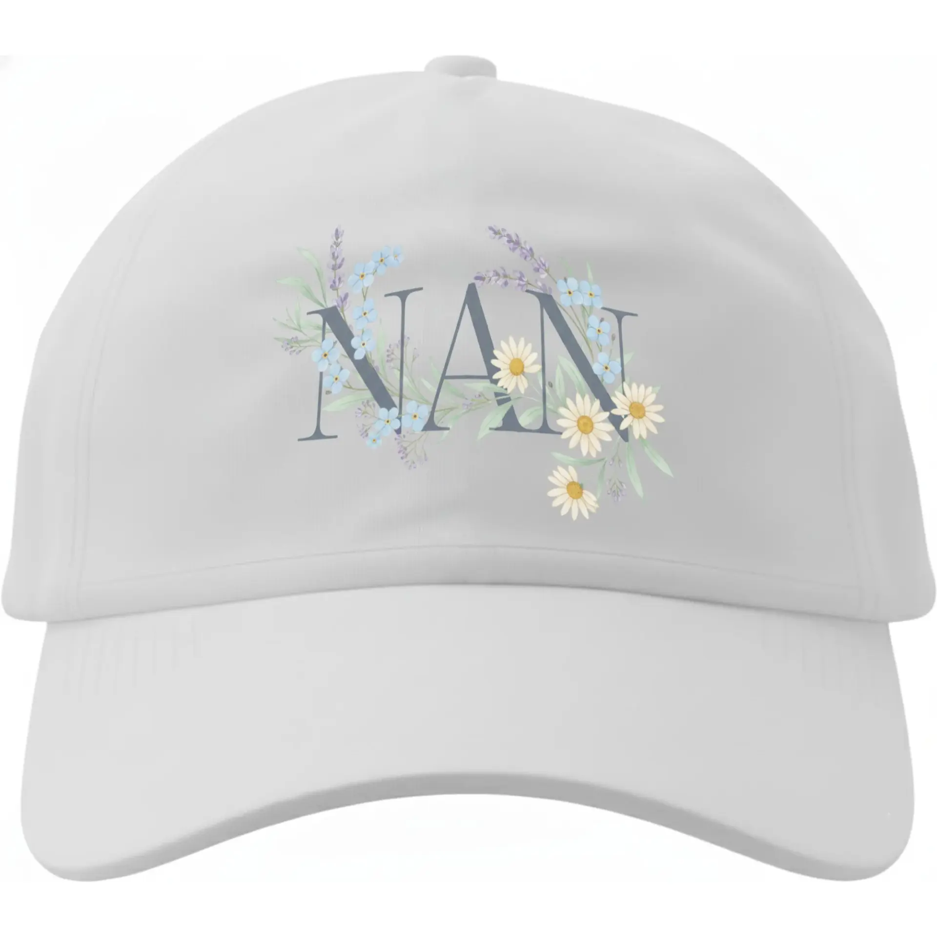 Dad Hat Baseball Cap Floral Nan Lettering Graphic Print Cotton Low Profile Adjustable Comfortable Casual Headwear