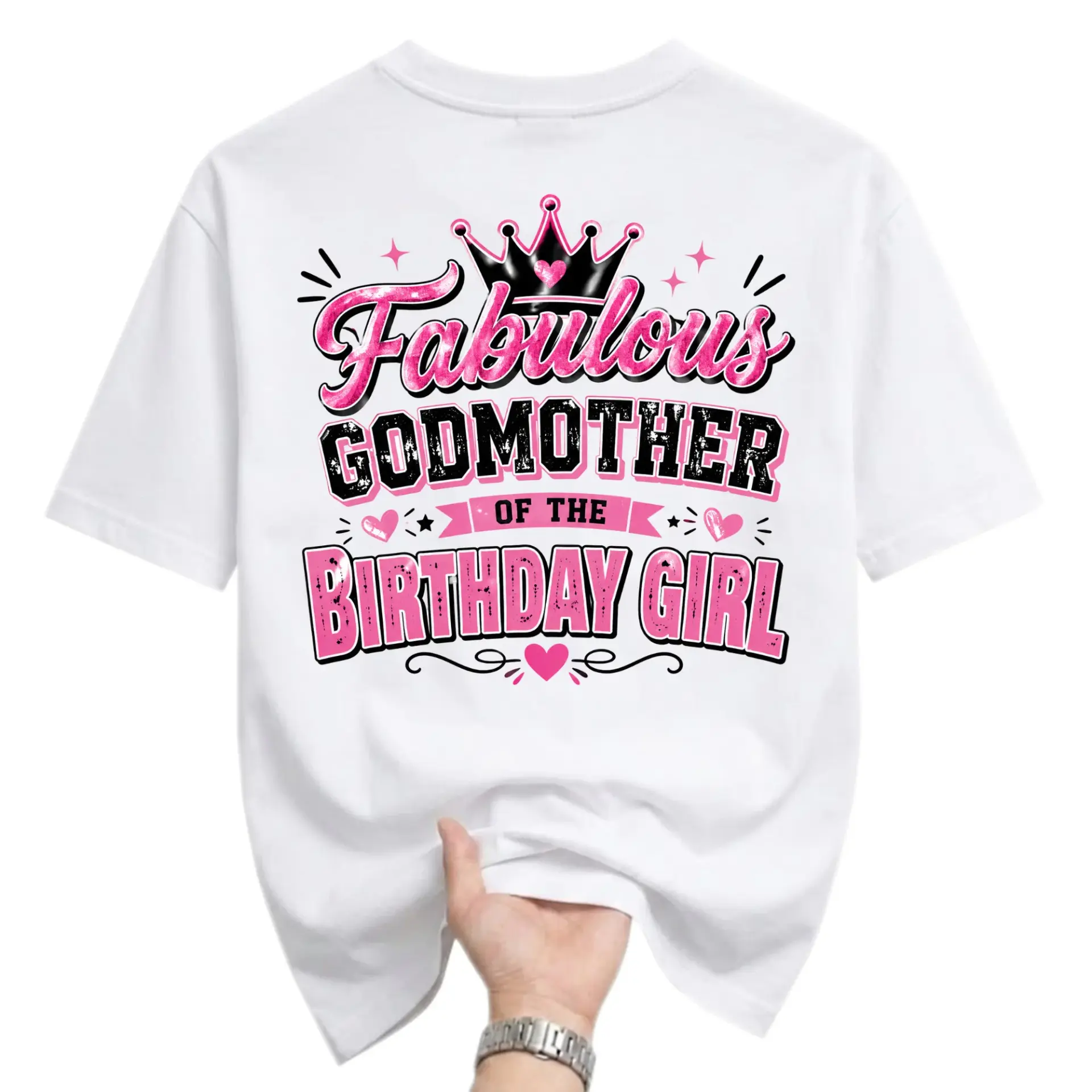 Graphic Tee Fabulous Godmother of the Birthday Girl Celebration Shirt Comfortable Cotton Blend Apparel for Special Party
