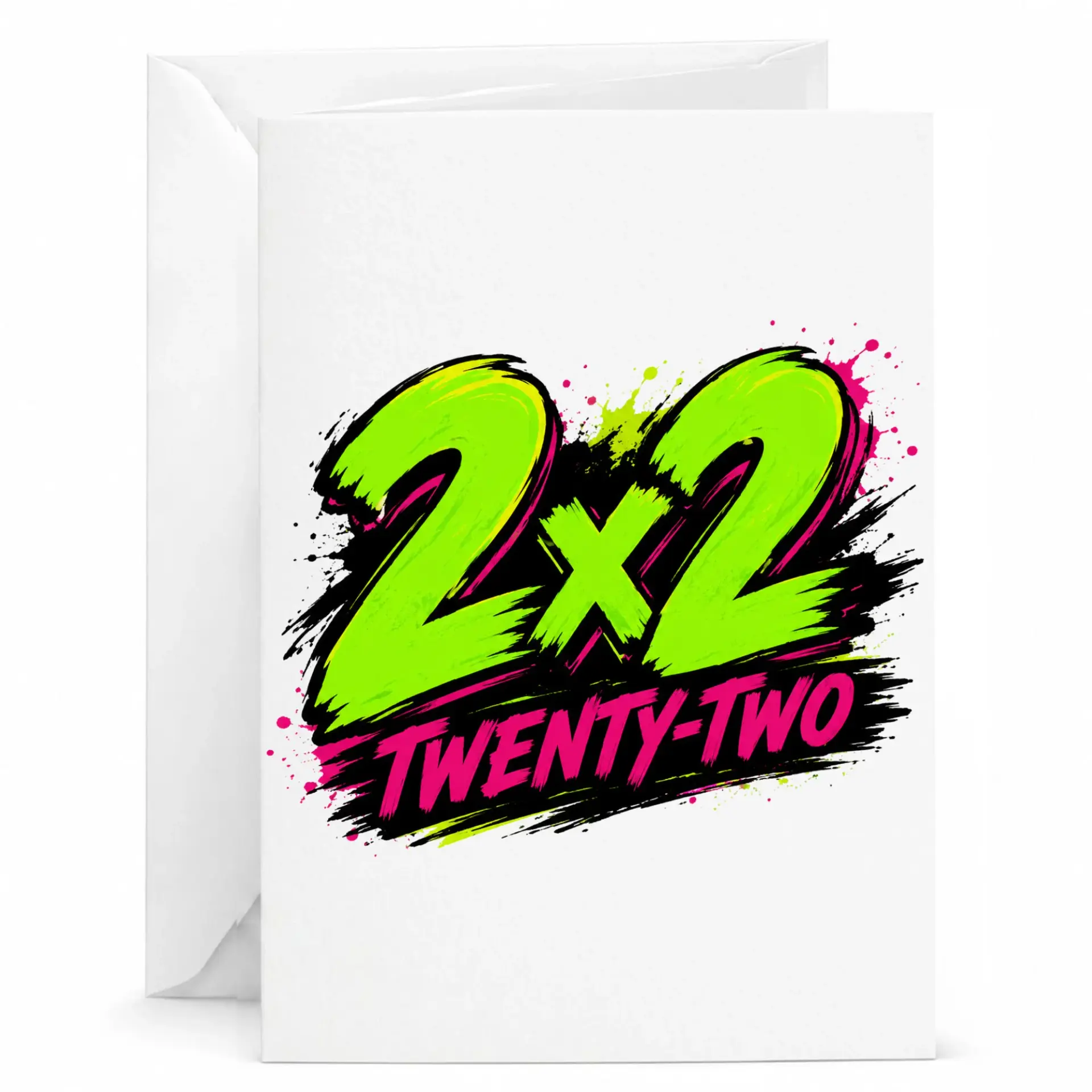 Birthday Card Funny 22nd Birthday Gift Twenty Two Year Old Celebration Greeting Card with Matching White Envelope