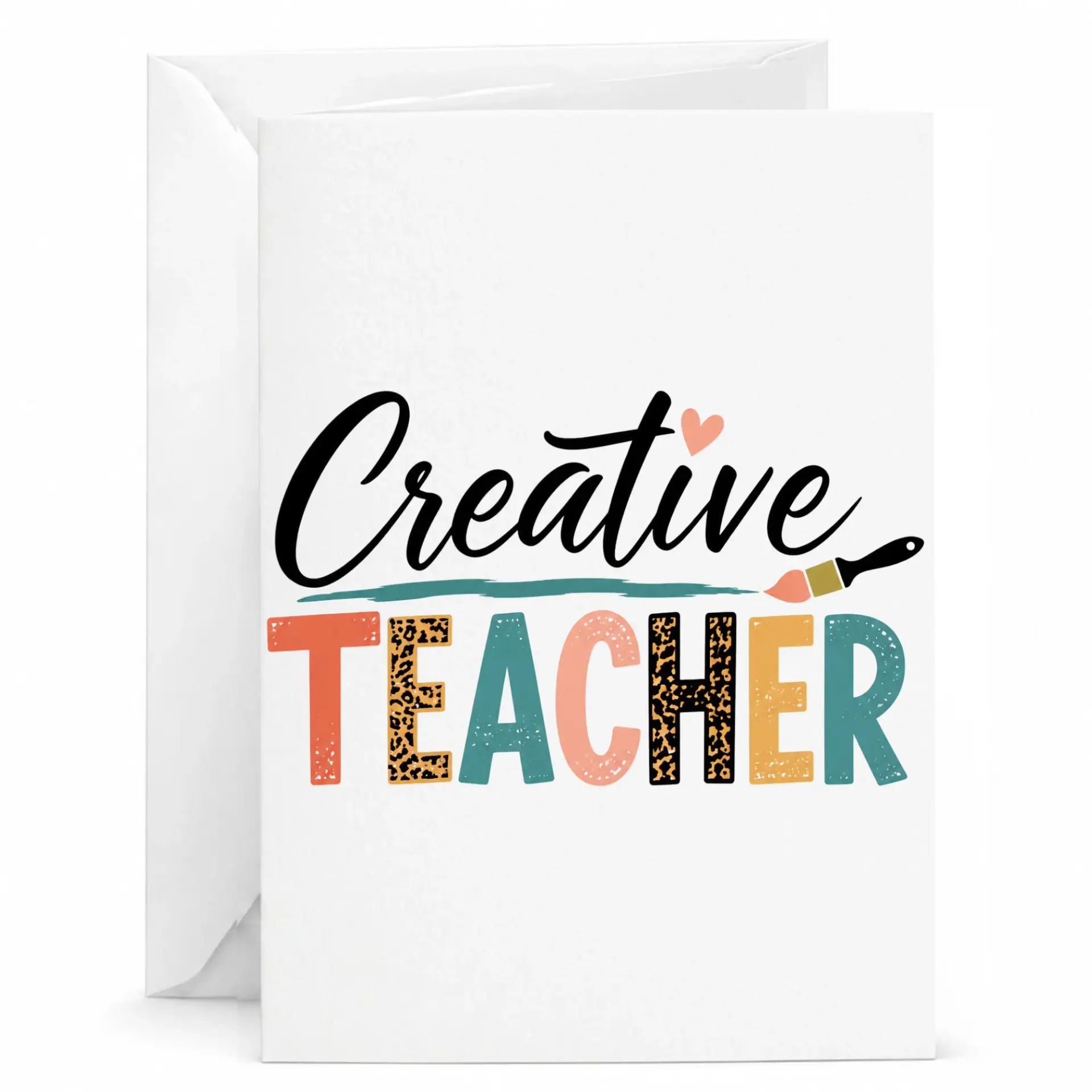 Greeting Card Creative Teacher Artistic Design Professional Quality Stationery for Appreciation and Special Occasions