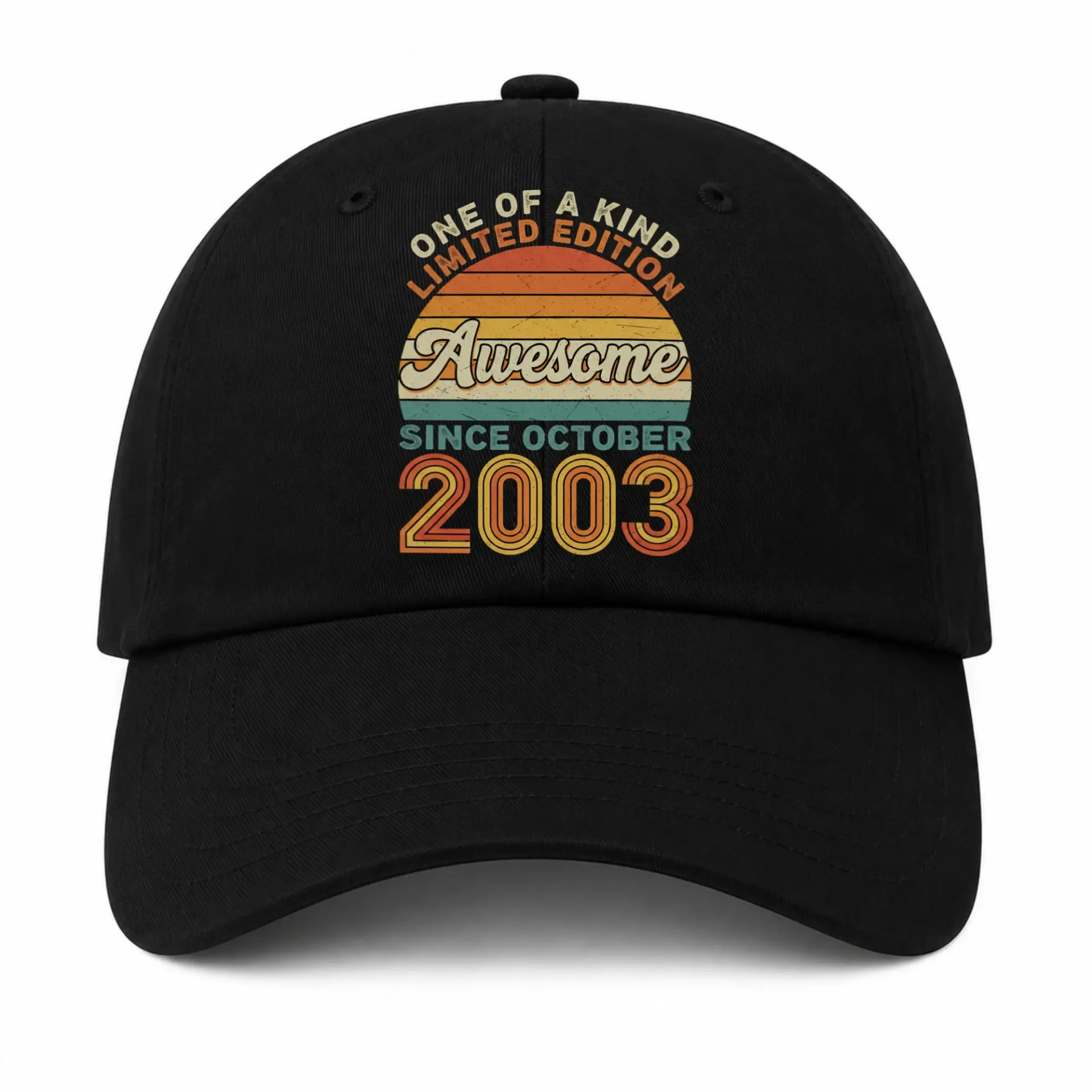 Baseball Cap Awesome Since October 2003 Vintage Sunset Graphic Print