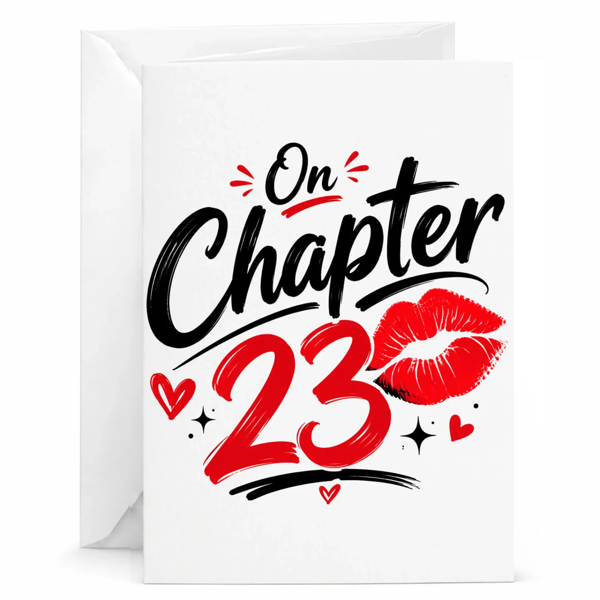 Birthday Card on Chapter 23 Greeting Card with Red Lips Design for Twenty-Third Birthday Celebrations and Milestone Events