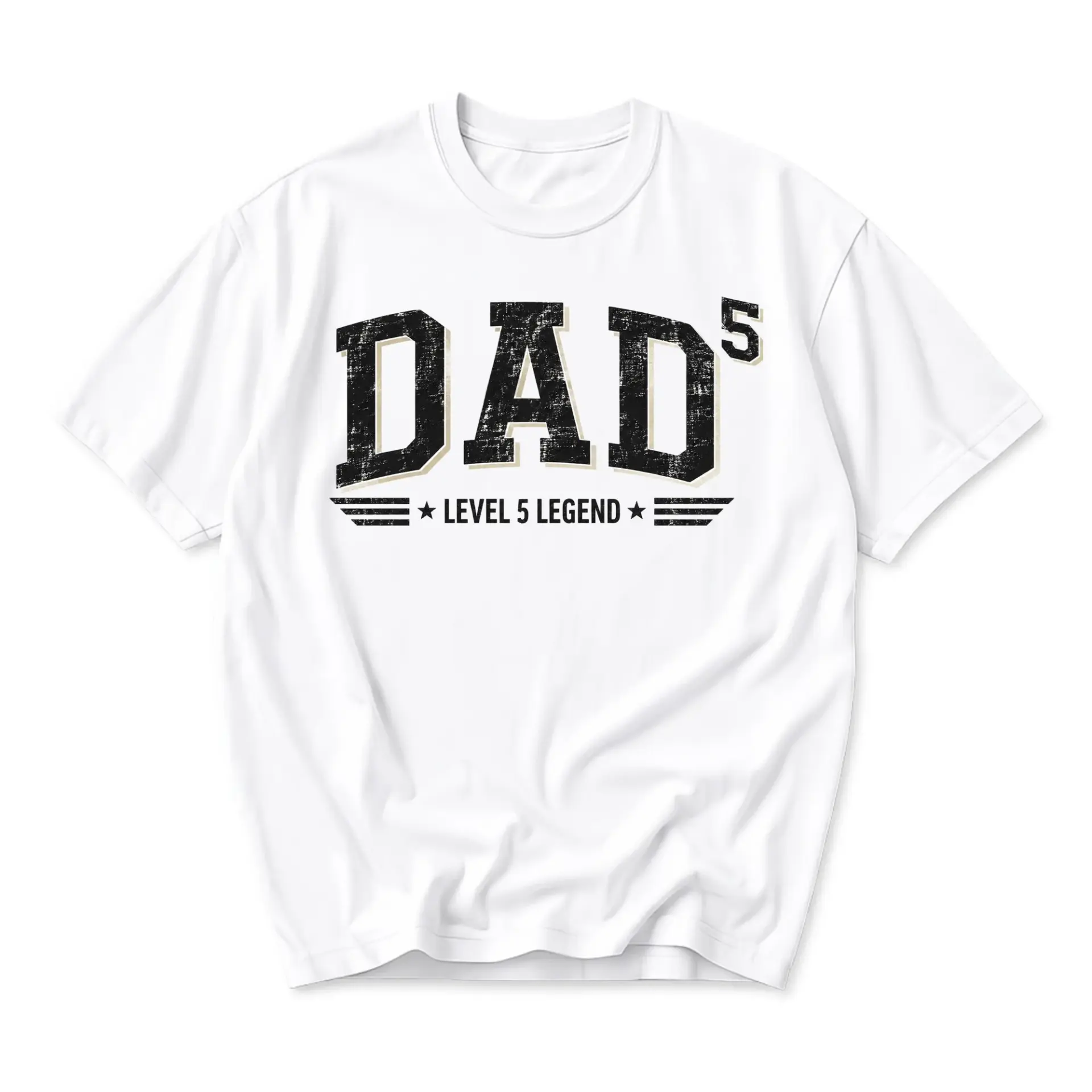 Funny Shirt Dad Level 5 Legend Graphic Tee Casual Unisex Crew Neck Short Sleeve Top for Father Birthday Celebration
