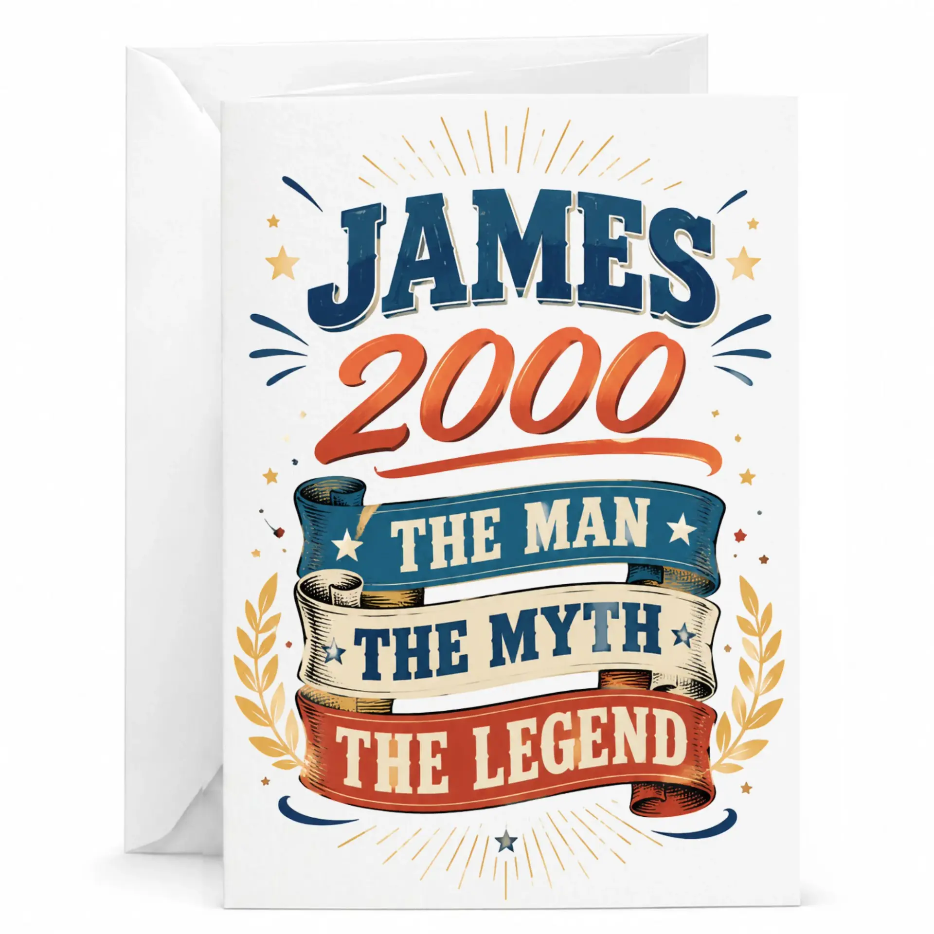 Funny Birthday Card for Men Featuring Retro Typography Design and Inspirational Quote for Birthday Celebrations