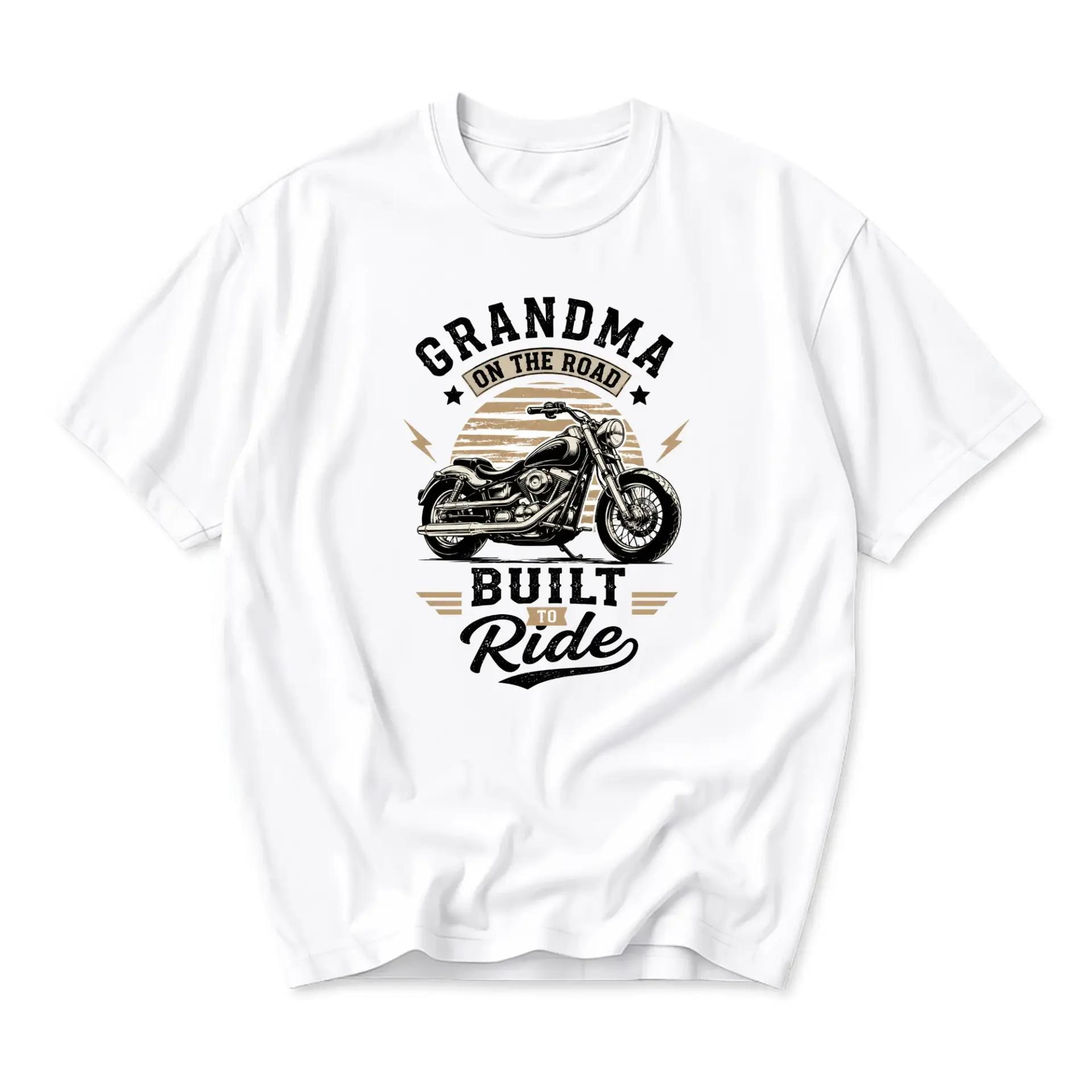 Funny Shirt Grandma on the Road Built to Ride Motorcycle Graphic Printed