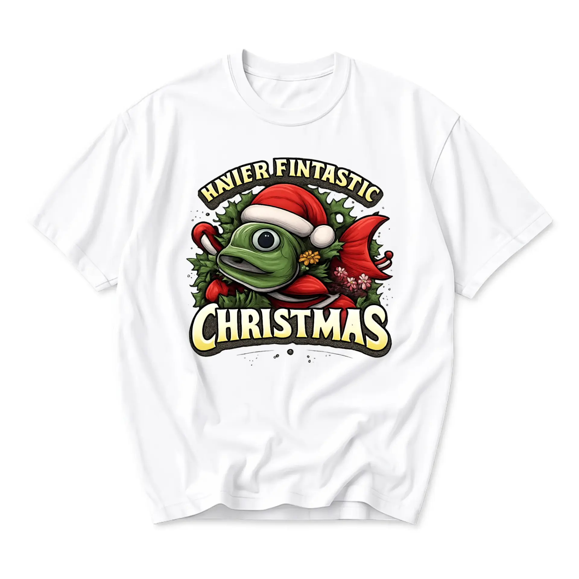 Funny Shirt Havier Fintastic Christmas Holiday Graphic Tee Unisex Crew Neck