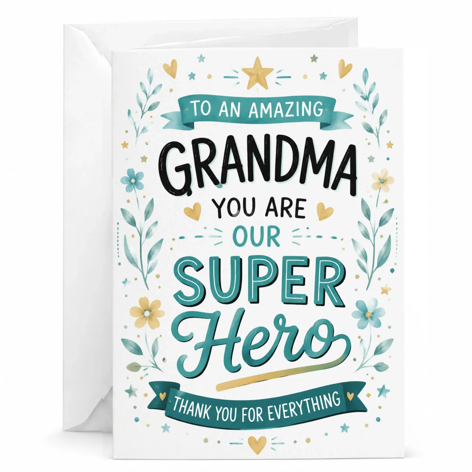 Greeting Card for Grandma to an Amazing Grandma You Are Our Super Hero Thank You for Everything Appreciation Card