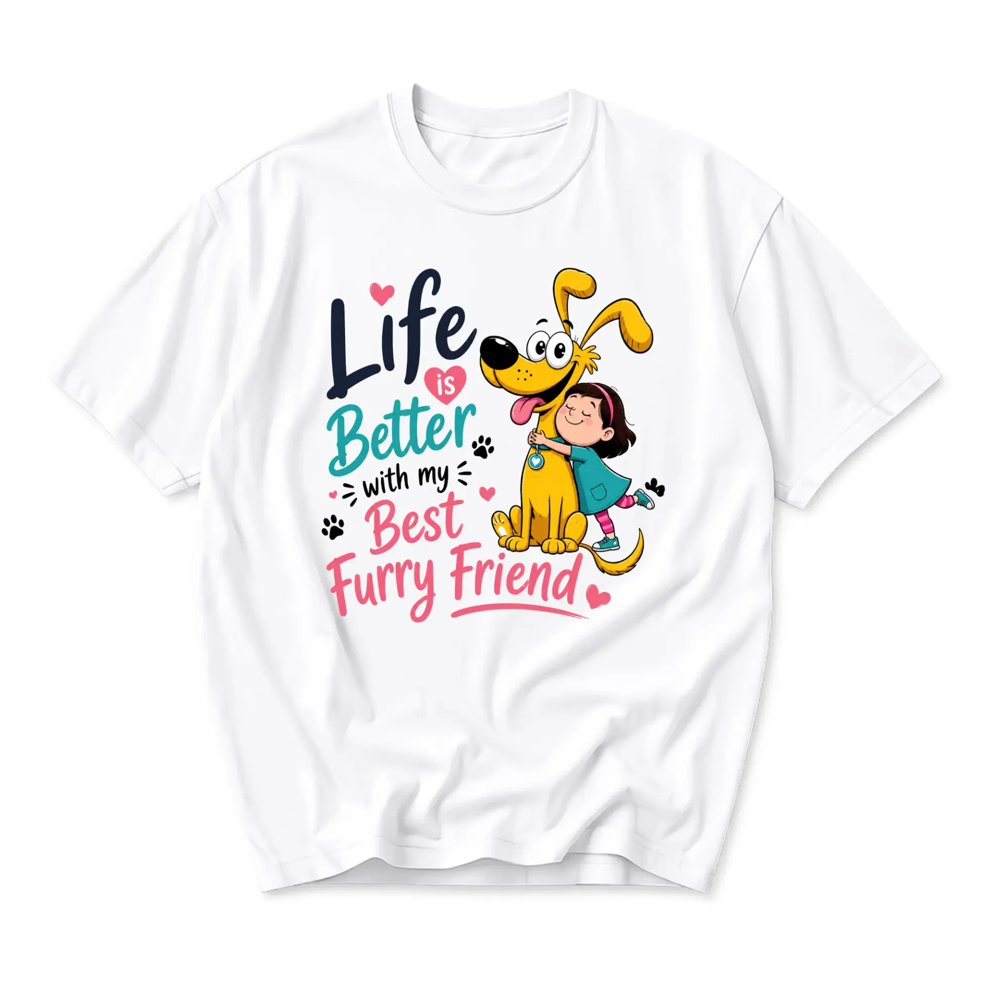 Graphic Tee Life Is Better with My Best Furry Friend Dog Illustration