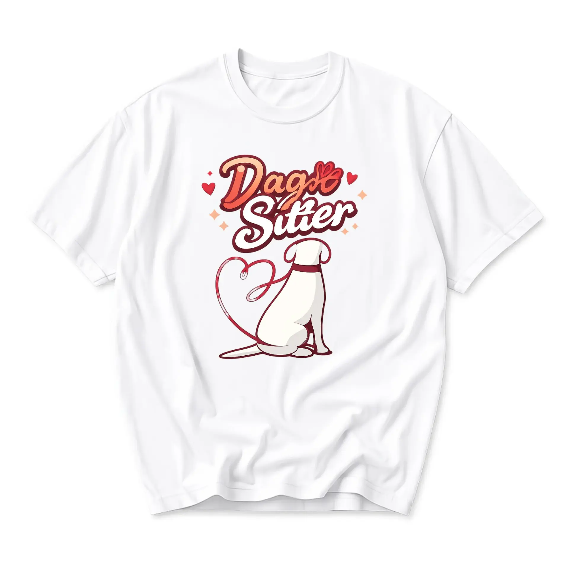 Dog Sitter Graphic Tee Unisex Casual Crew Neck T-Shirt Featuring Adorable