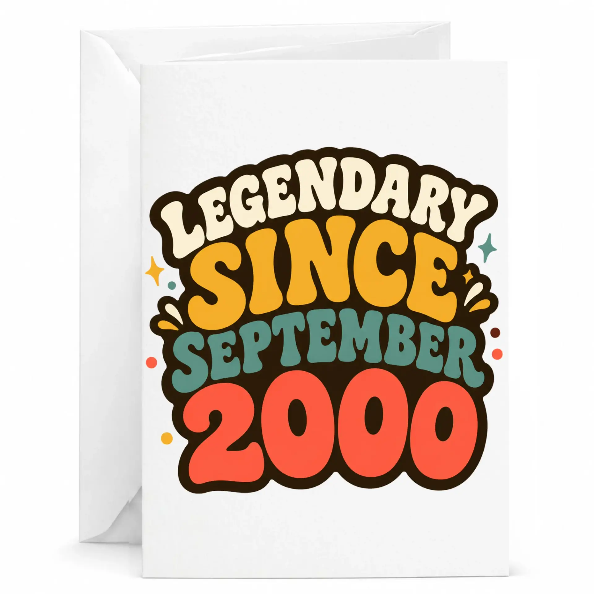Birthday Card Legendary Since September 2000 Retro Aesthetic Greeting Card for Milestone Birthdays and Celebrations