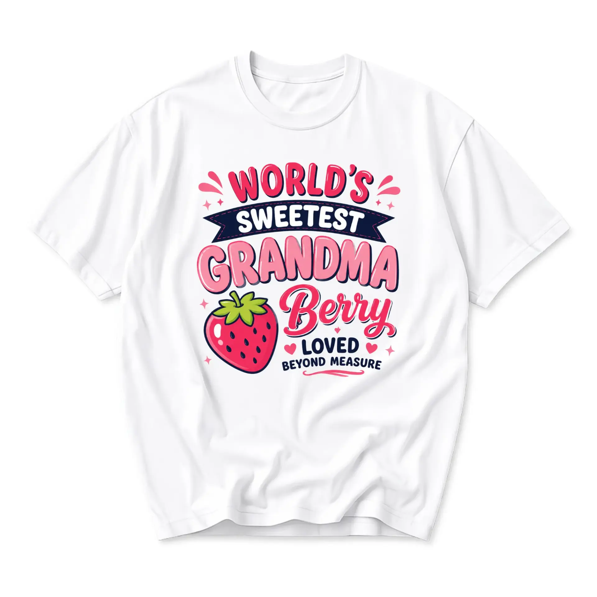 Graphic Tee World’s Sweetest Grandma Berry Unisex Crew Neck Short Sleeve Shirt for Casual Everyday Fashion Wear