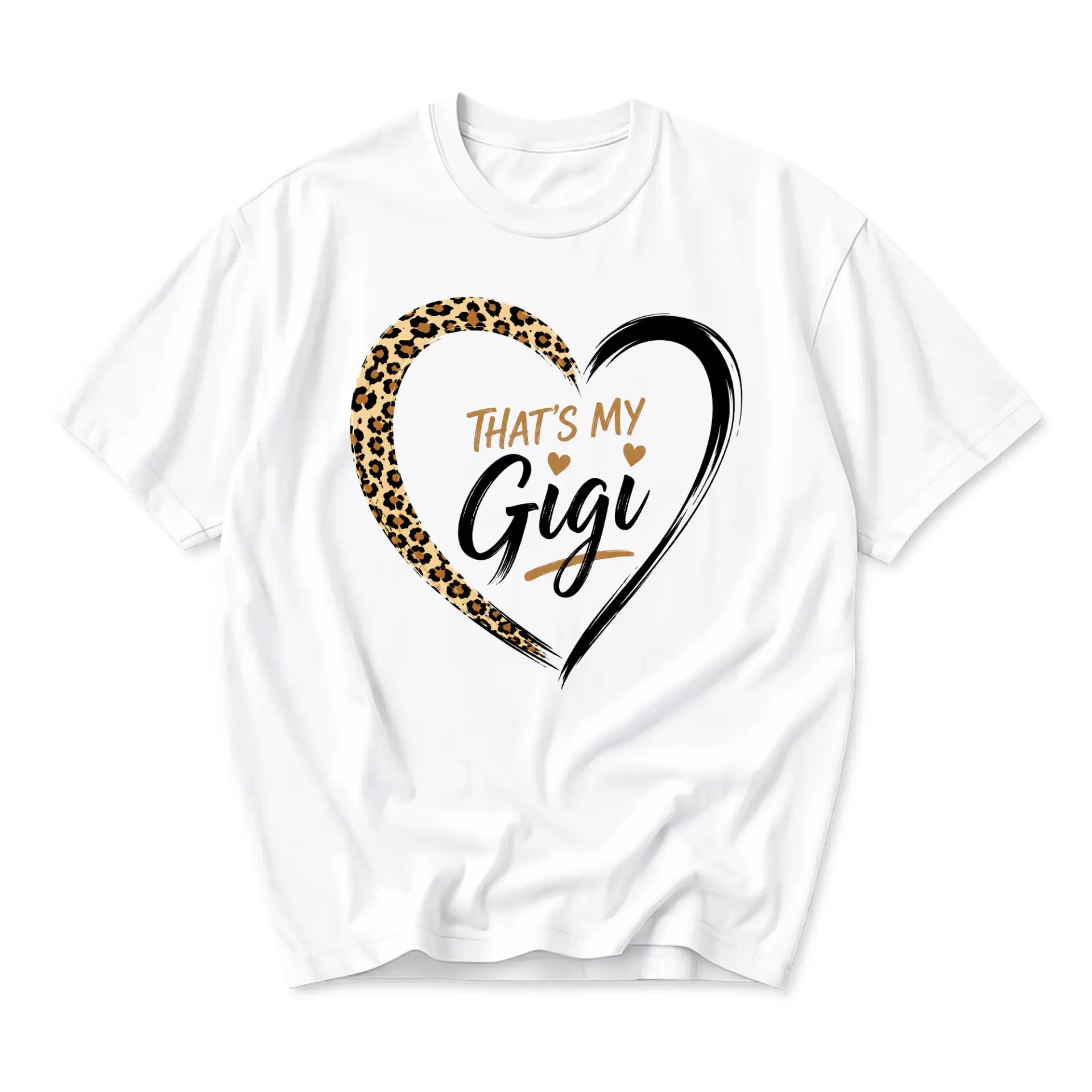 Graphic Tee That's My Gigi Leopard Heart Print Unisex Shirt Casual Everyday