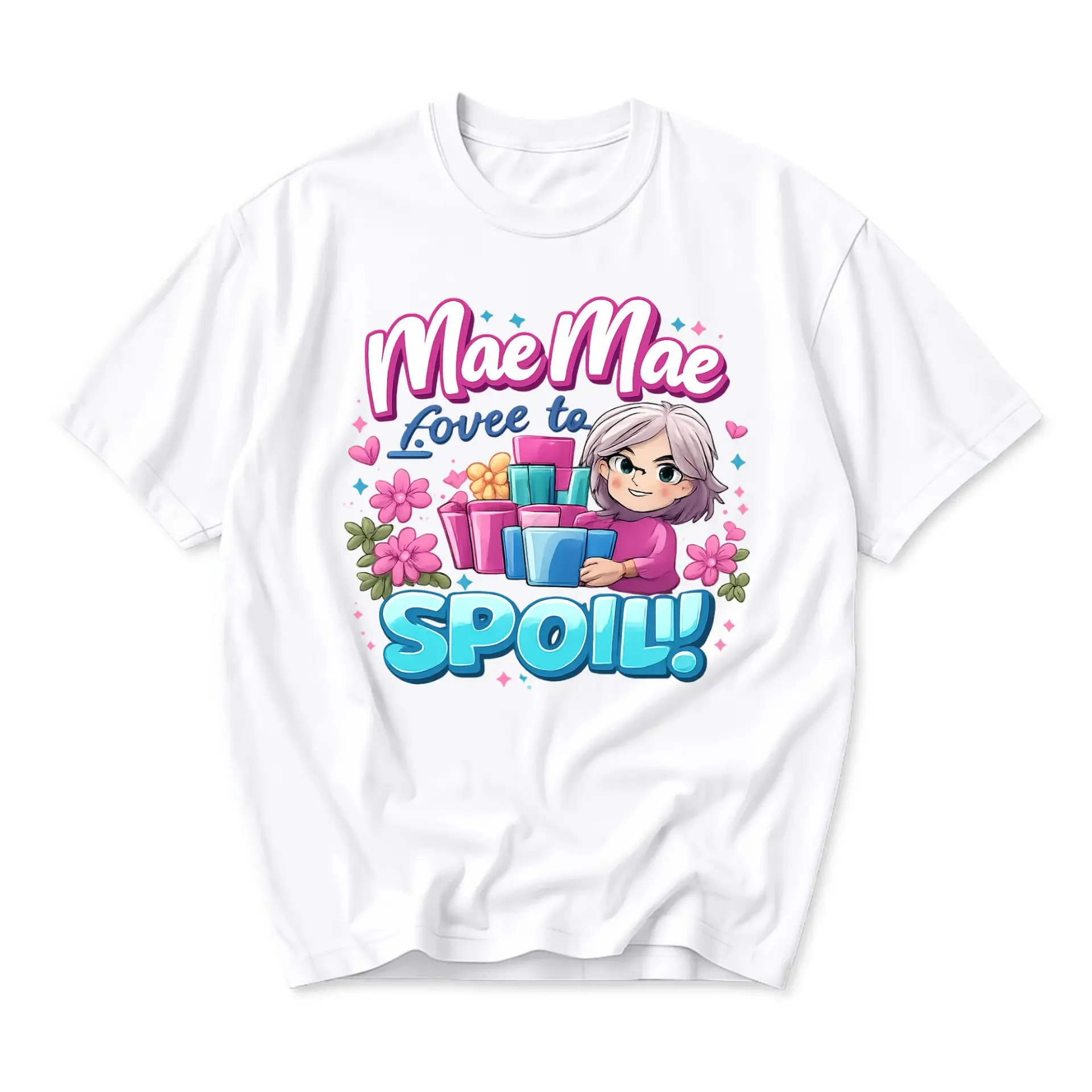 Graphic Tee Mae Lovee to Spoil Unisex Cotton Casual Crew Neck Short Sleeve