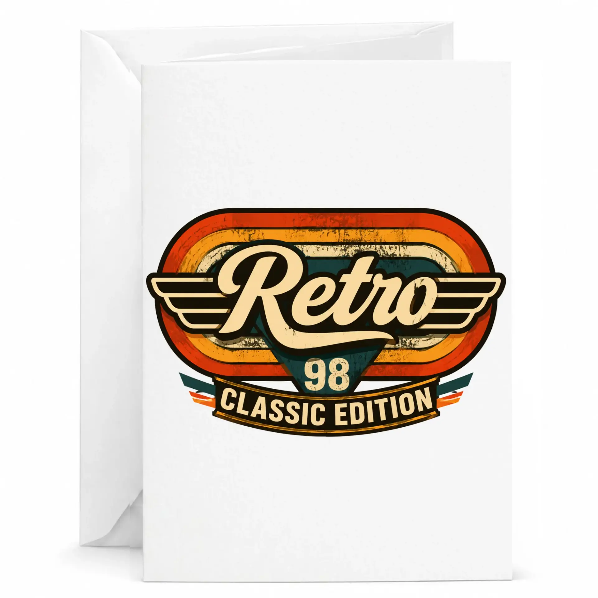 Greeting Card Retro 98 Classic Edition Vintage Style Graphic Design for Birthdays Anniversaries and Special Occasions