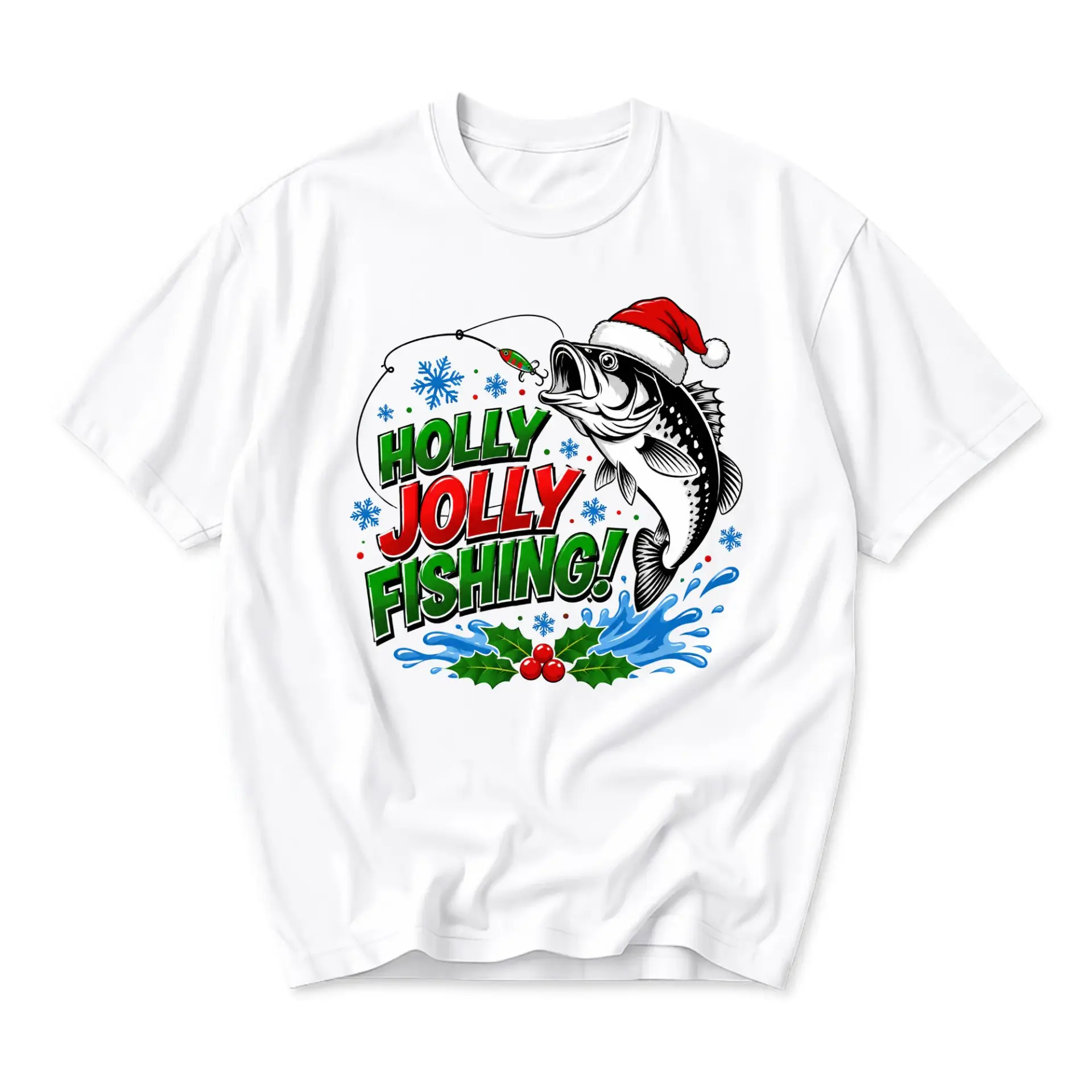 T-shirt Fishing Graphic Tee Funny Holiday Fisherman Present Unisex Crew