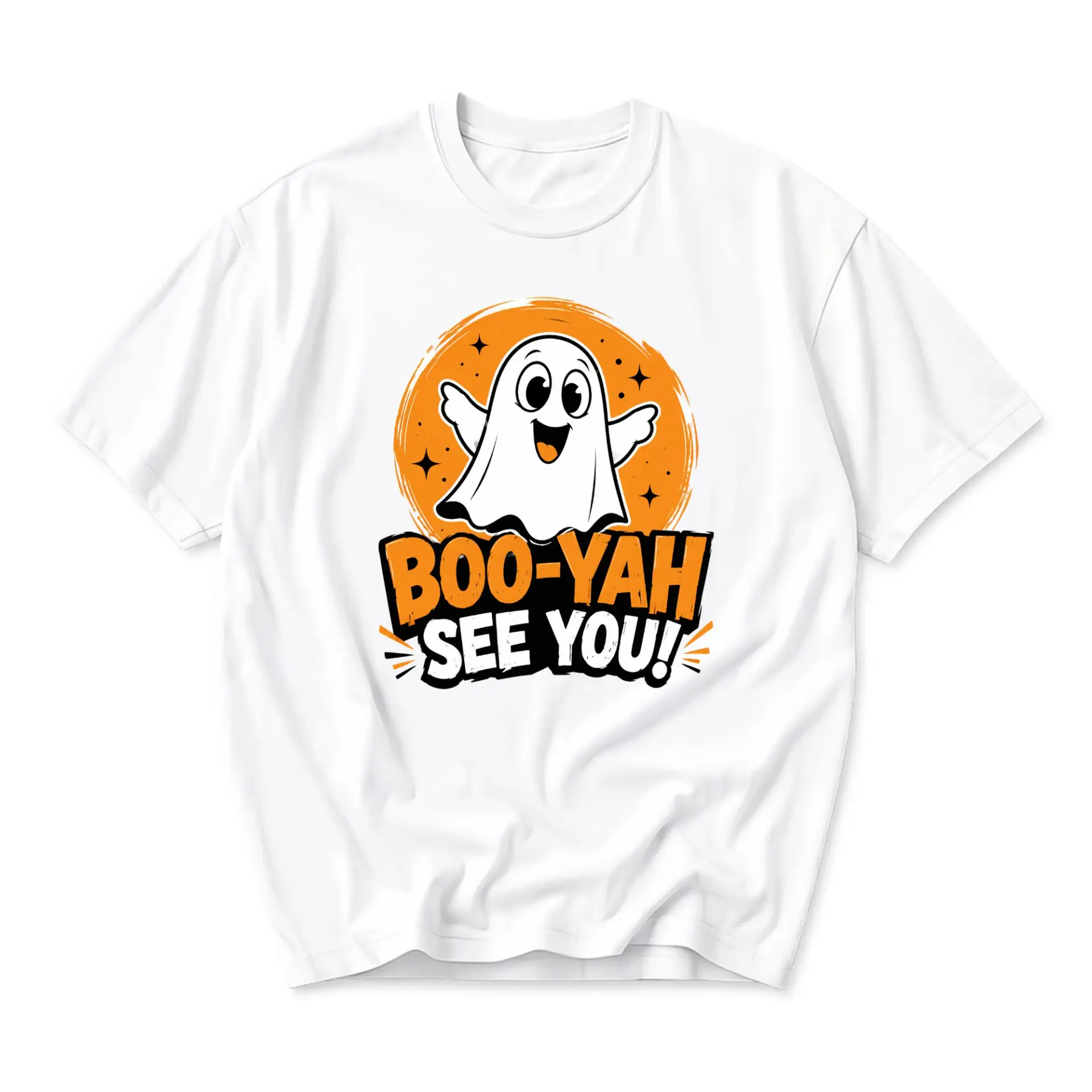 Funny Shirt Boo-Yah See You Graphic Tee Unisex Cotton Crew Neck Top for Casual Wear Everyday Style Halloween Outfit
