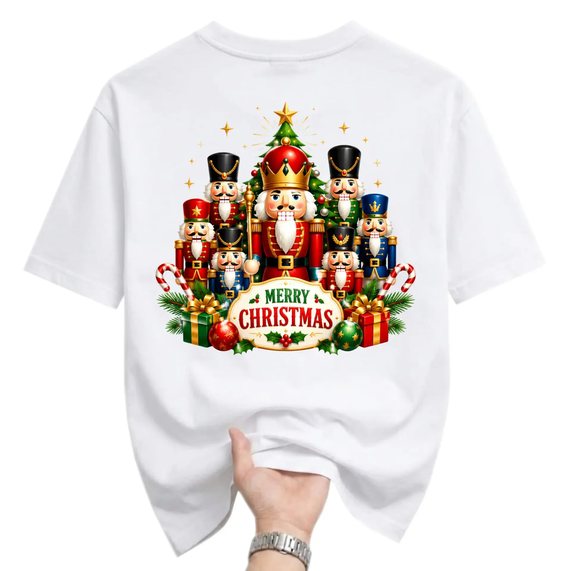 Graphic Tee Merry Christmas Nutcracker Holiday Unisex Casual Crew Neck Soft