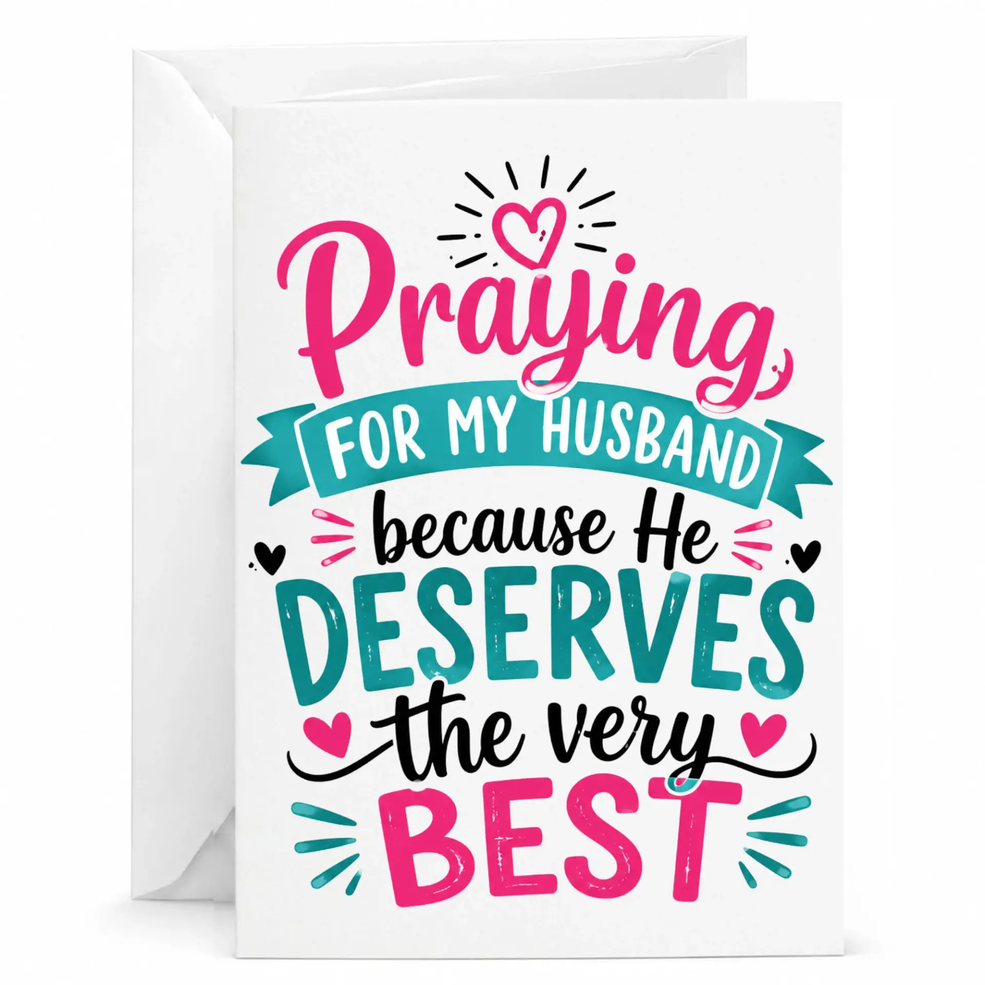 Funny Greeting Card for Husband Praying My Because He Deserves the Very Best Romantic Note