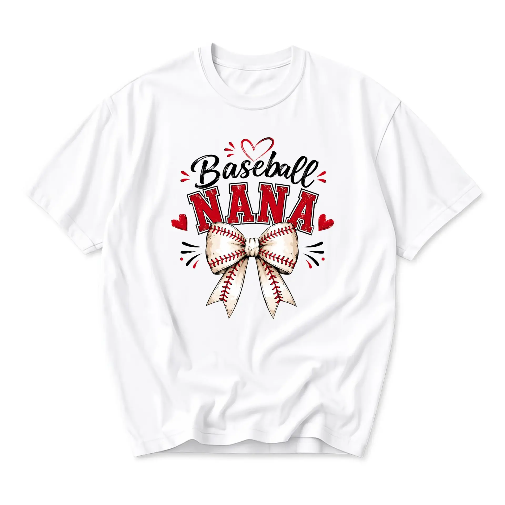 Graphic Tee Baseball Nana Shirt Sport Fan Gift Apparel Unisex Crew Neck Casual Everyday Short Sleeve Top White