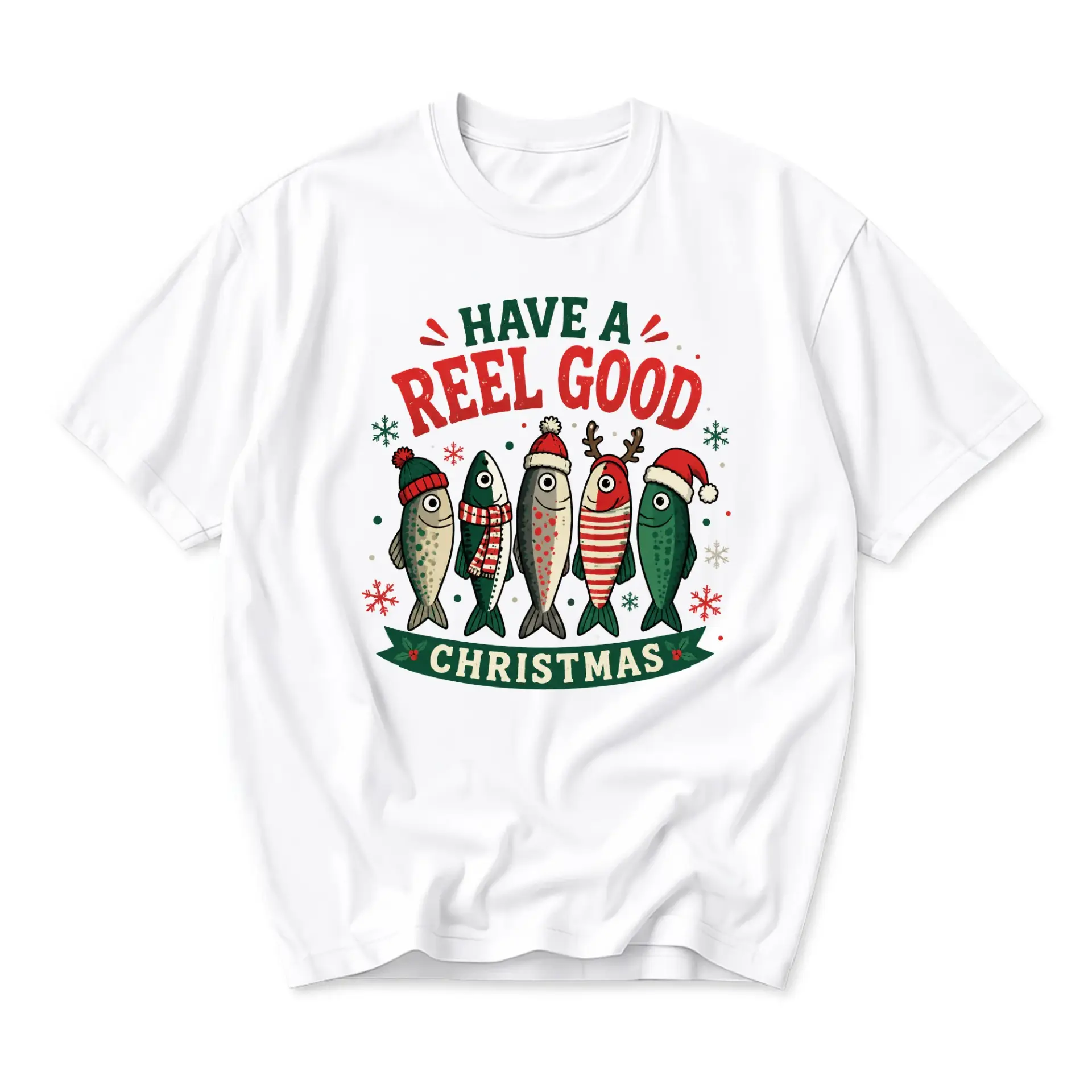 Funny Shirt Have a Reel Good Christmas Graphic Tee Unisex Holiday Crew Neck
