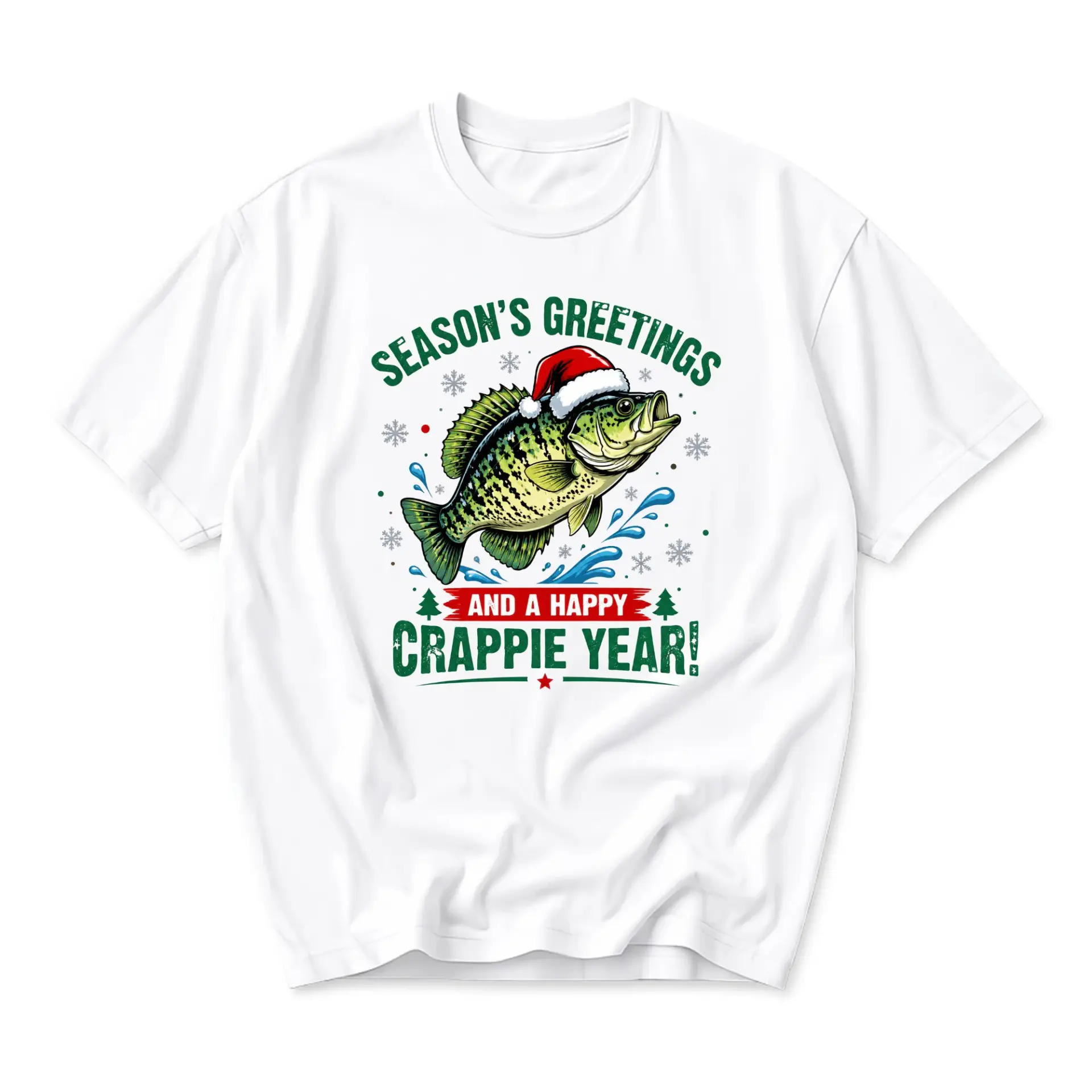 Funny Shirt Season's Greetings and a Happy Crappie Year Graphic Tee Fishing