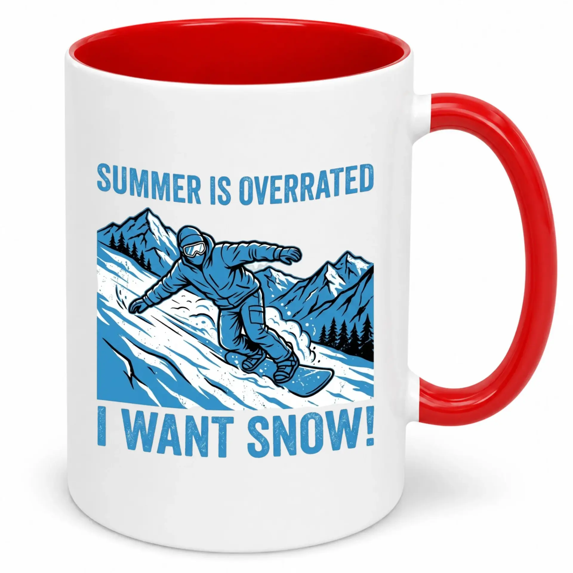 Funny Snowboarding Coffee Mug with Winter Theme, Ceramic Drinkware for Snow Enthusiasts and Cold Weather Lovers