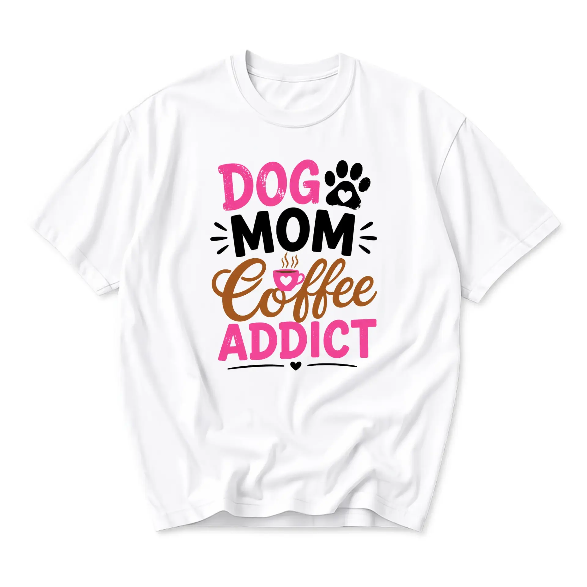 Graphic Tee Dog Mom Coffee Unisex T-Shirt Casual Everyday Apparel with