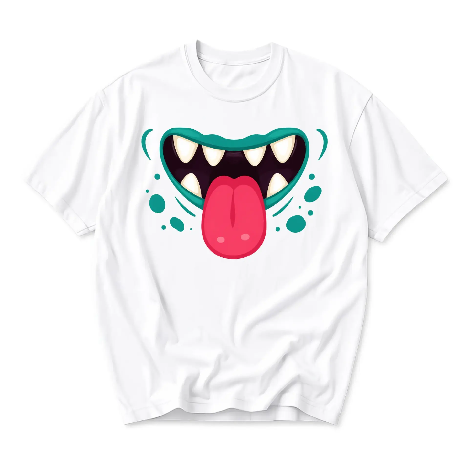Funny Shirt with Monster Mouth Graphic Print Casual Unisex Crew Neck Short Sleeve Cotton Blend Everyday Apparel