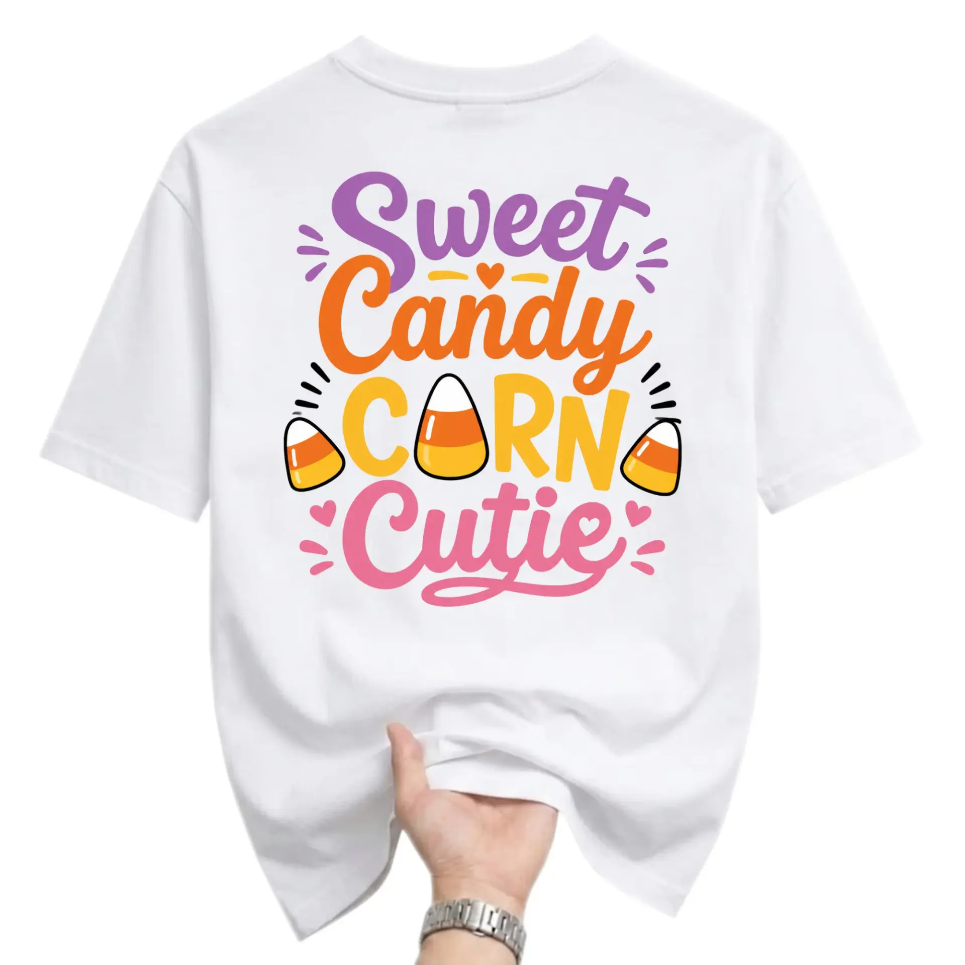 Graphic Tee Sweet Candy Corn Cutie Autumn Season Apparel Casual Holiday Shirt Unisex Short Sleeve Crew Neck Top